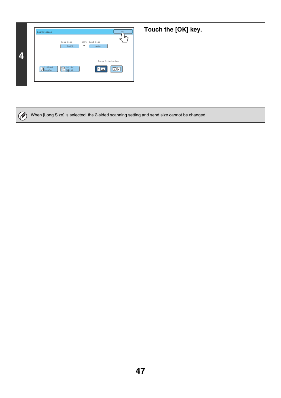 Touch the [ok] key | Sharp MX-7001 User Manual | Page 276 / 710