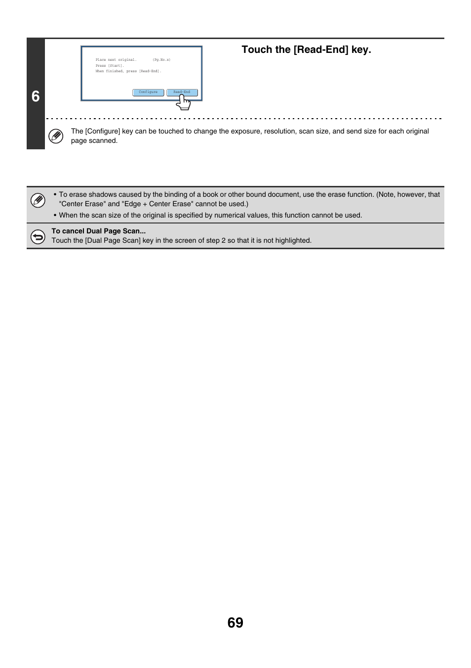 Touch the [read-end] key | Sharp MX-7001 User Manual | Page 298 / 710