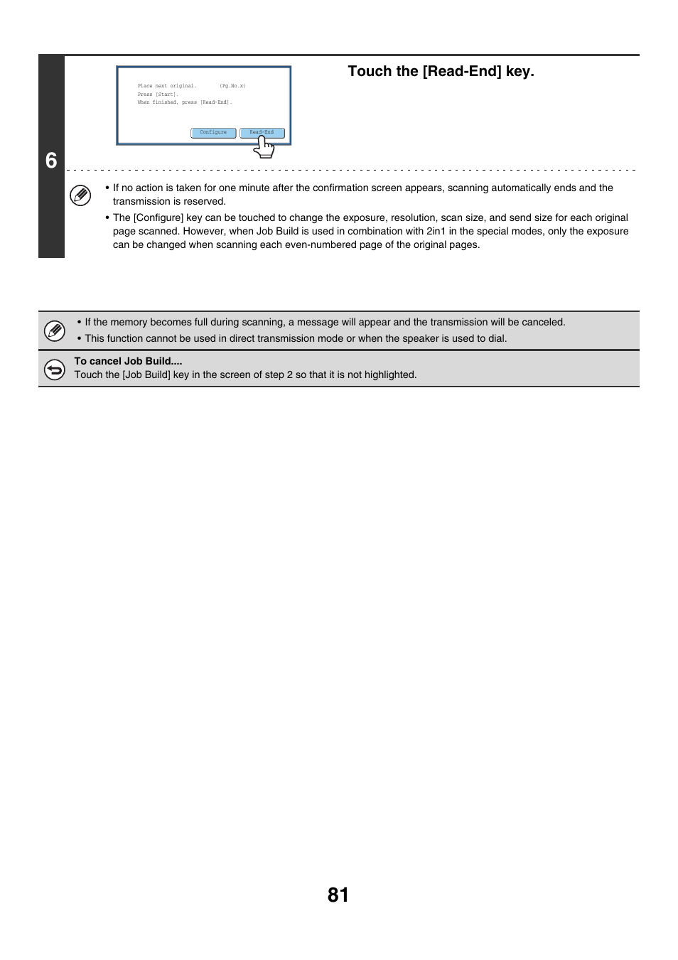 Touch the [read-end] key | Sharp MX-7001 User Manual | Page 310 / 710