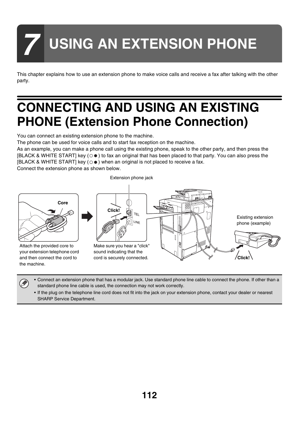 Using an extension phone | Sharp MX-7001 User Manual | Page 341 / 710