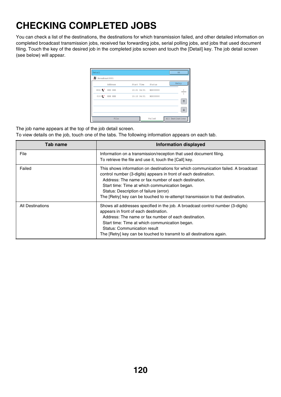 Checking completed jobs | Sharp MX-7001 User Manual | Page 349 / 710