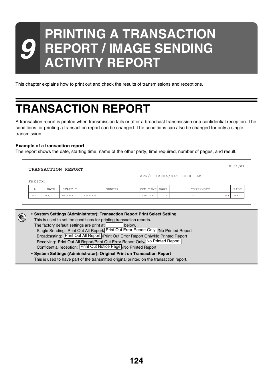 Transaction report | Sharp MX-7001 User Manual | Page 353 / 710
