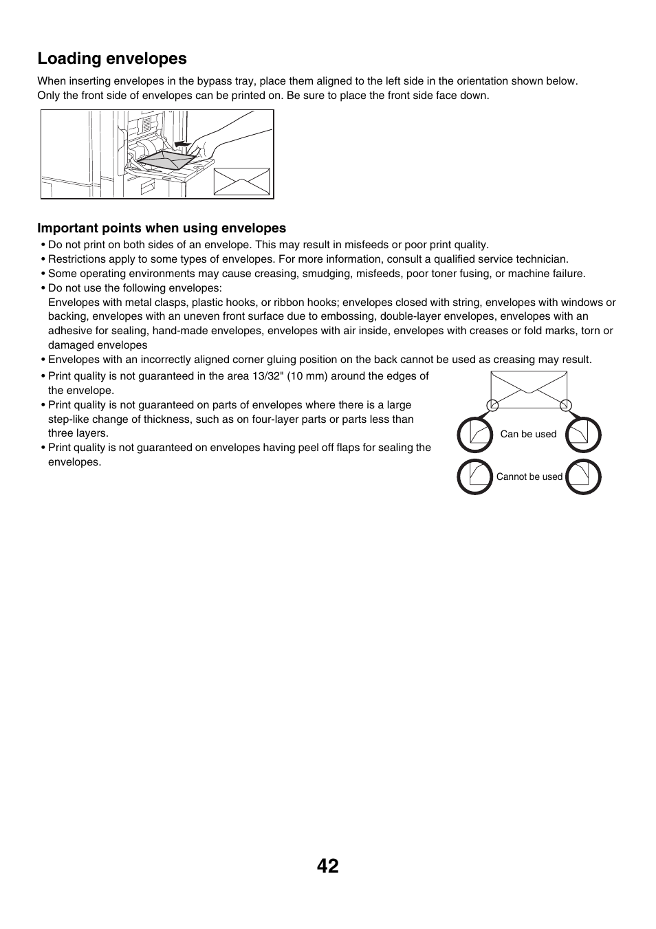 Loading envelopes | Sharp MX-7001 User Manual | Page 42 / 710