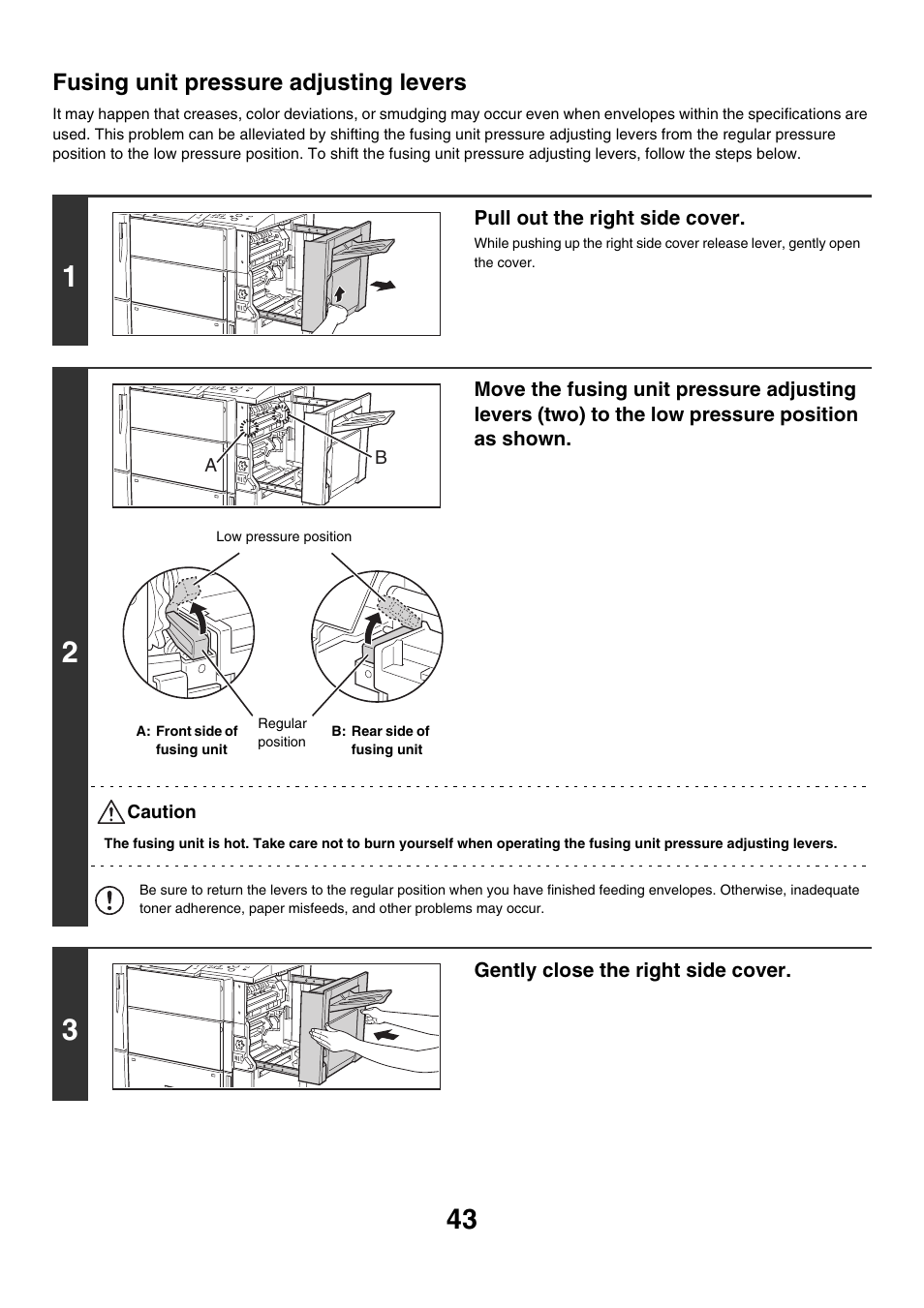 Fusing unit pressure adjusting levers | Sharp MX-7001 User Manual | Page 43 / 710