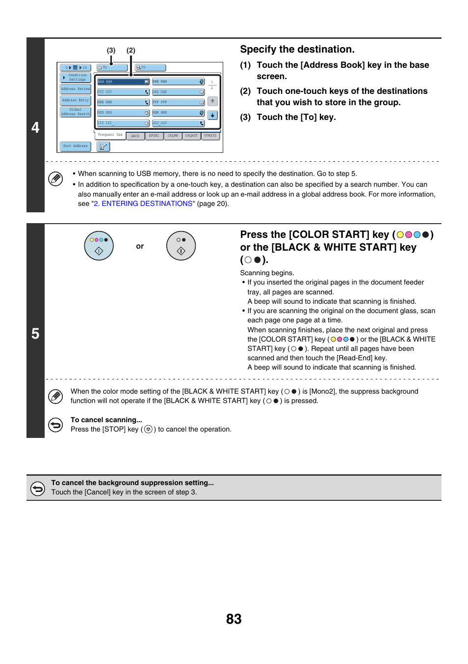 Specify the destination | Sharp MX-7001 User Manual | Page 443 / 710