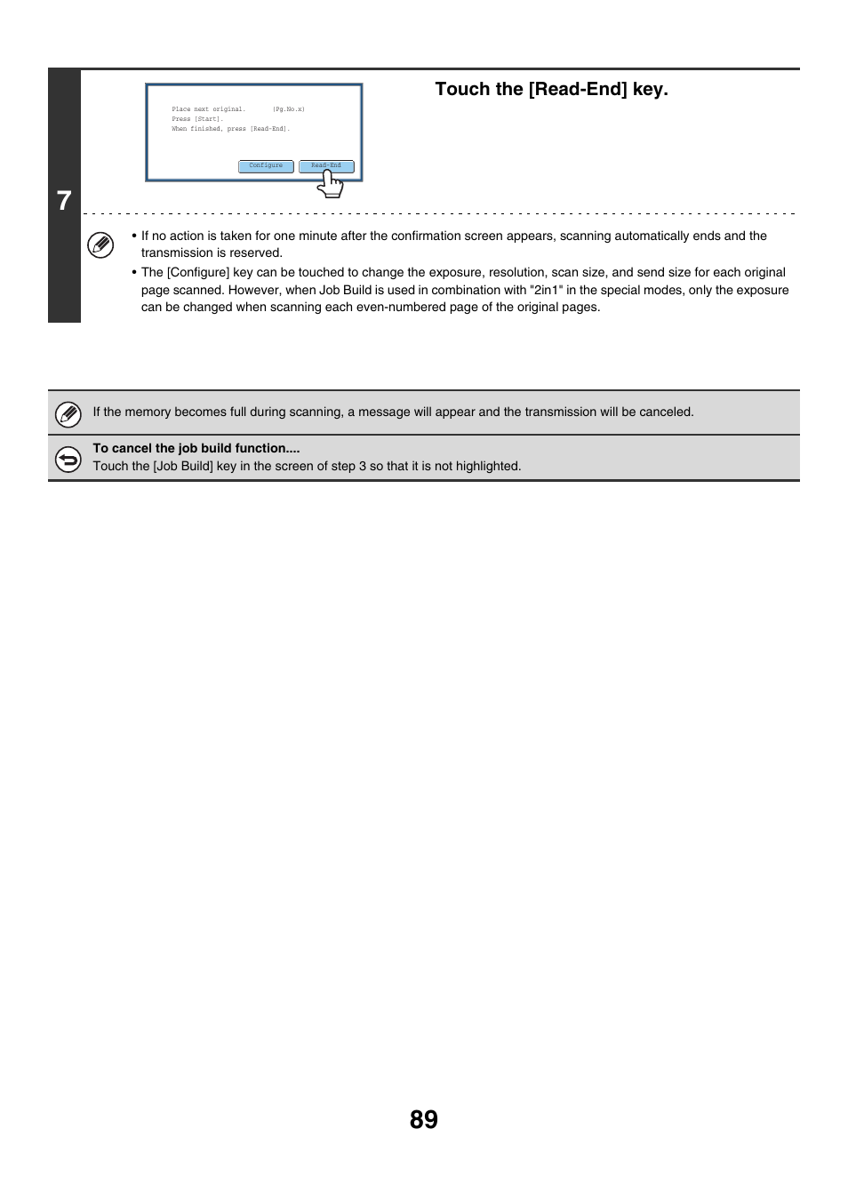 Touch the [read-end] key | Sharp MX-7001 User Manual | Page 449 / 710