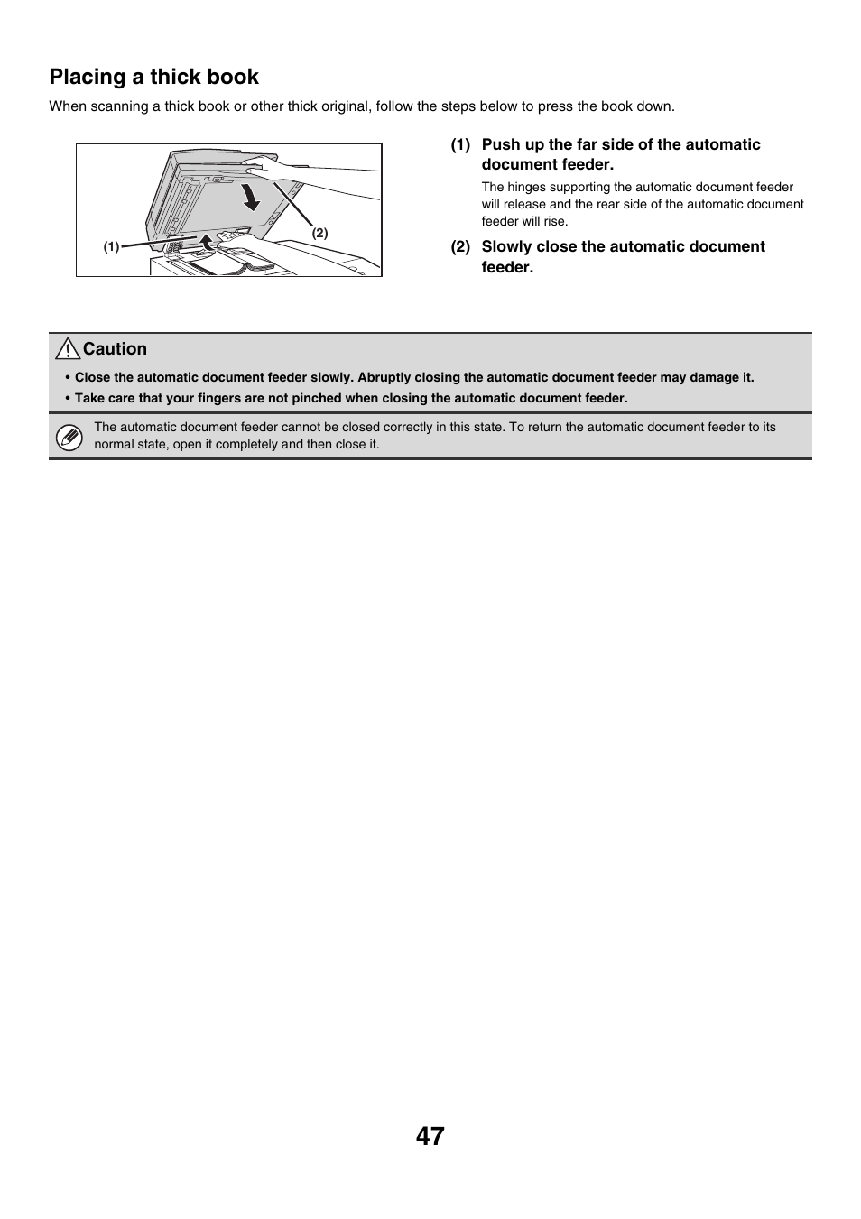 Placing a thick book | Sharp MX-7001 User Manual | Page 47 / 710
