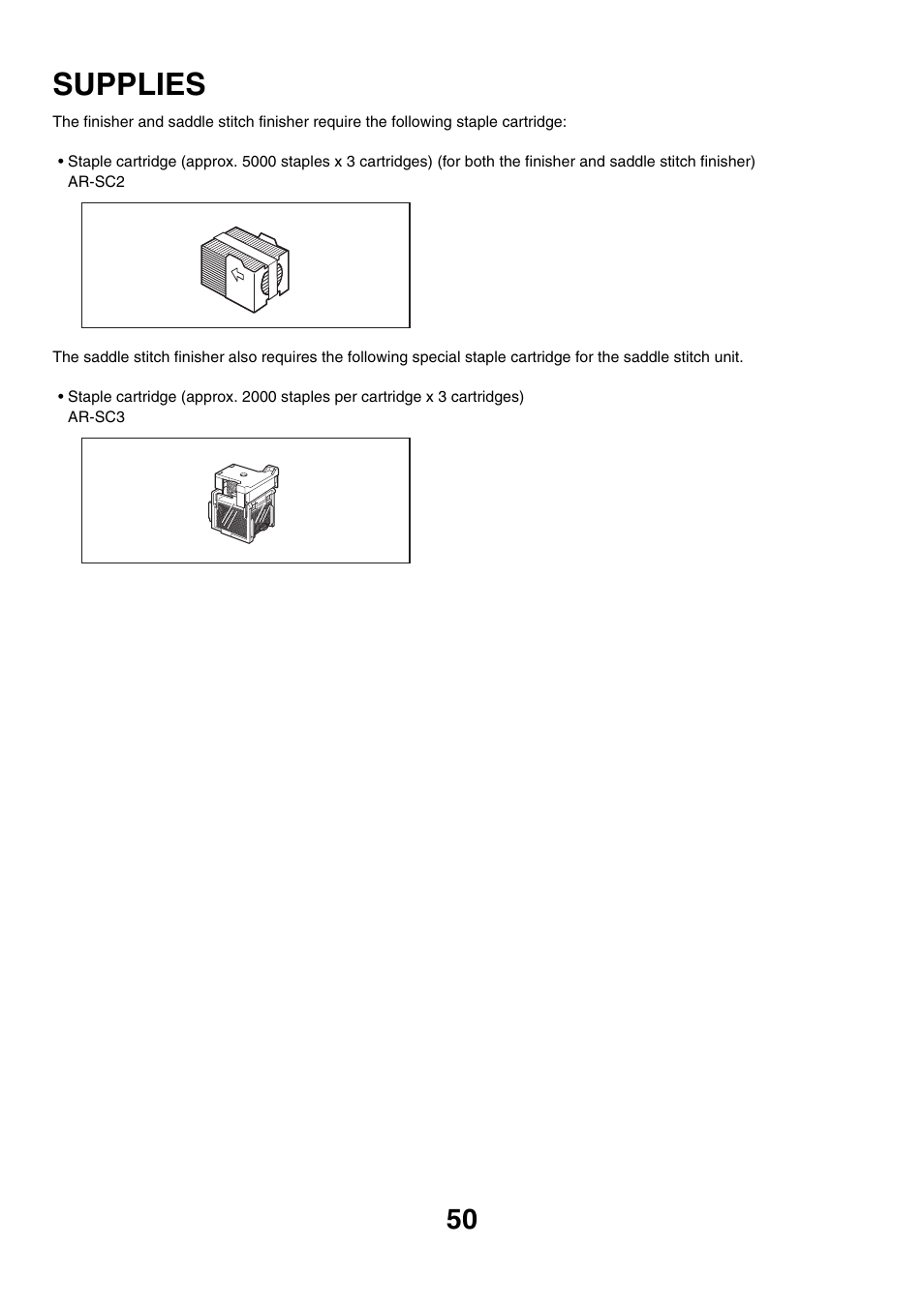 Supplies | Sharp MX-7001 User Manual | Page 50 / 710