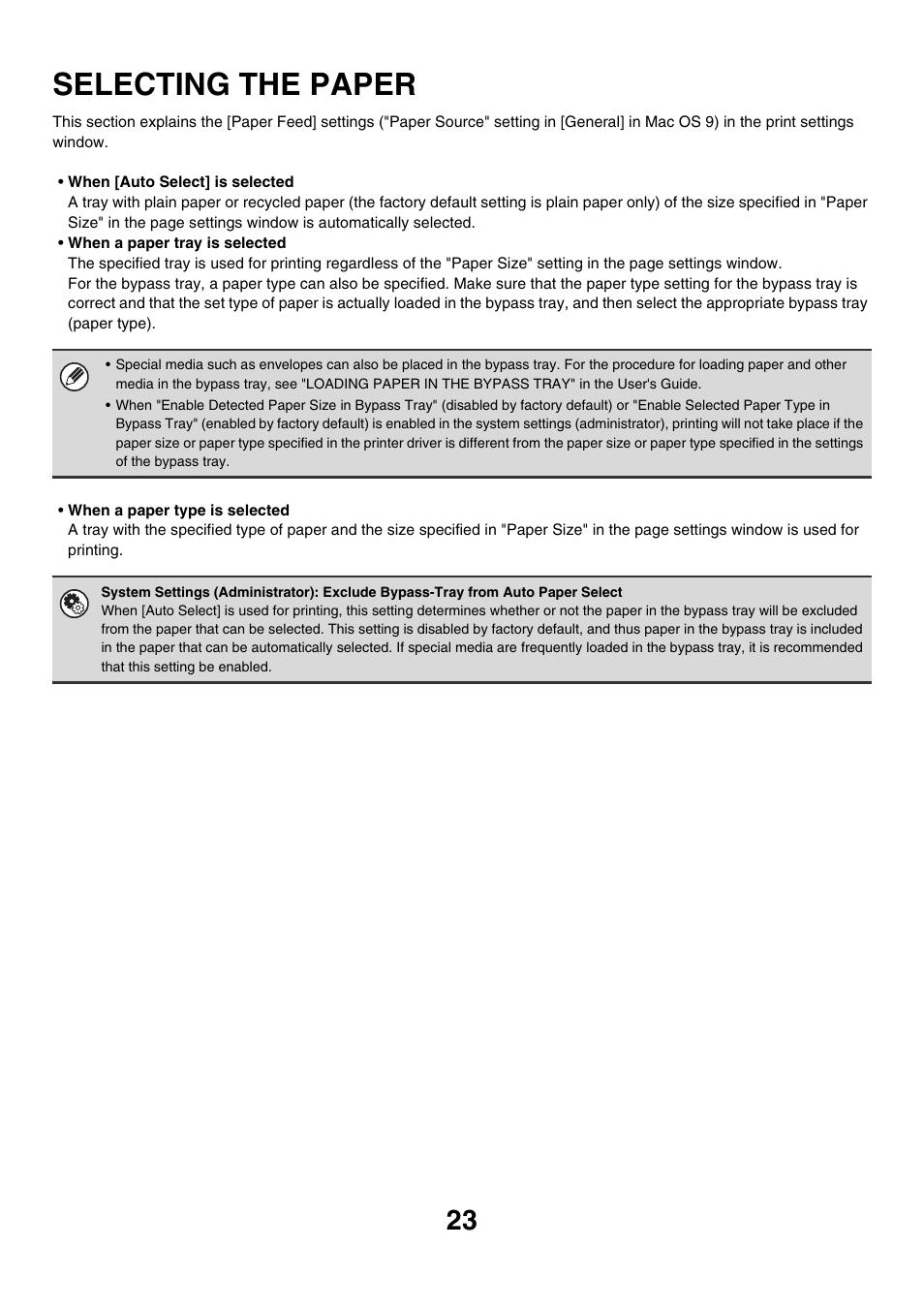 Selecting the paper | Sharp MX-7001 User Manual | Page 505 / 710