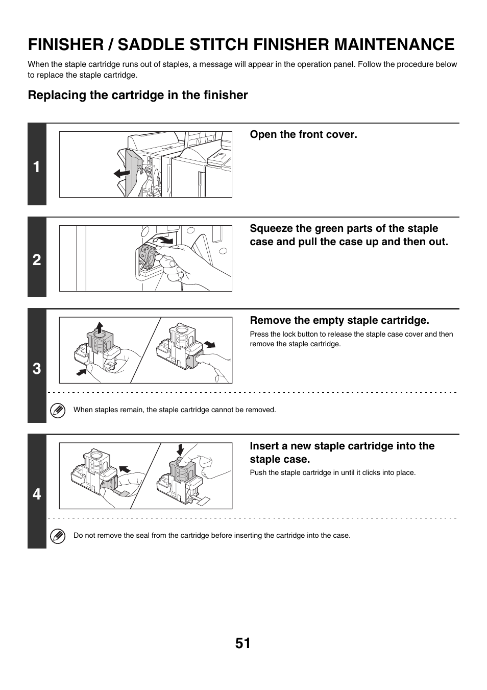 Finisher / saddle stitch finisher, Maintenance, Finisher / saddle stitch finisher maintenance | Sharp MX-7001 User Manual | Page 51 / 710