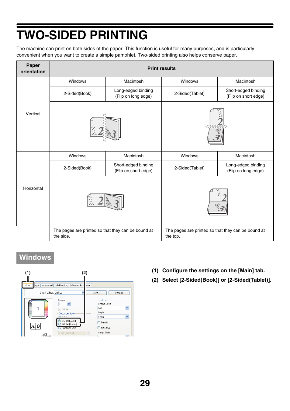 Two-sided printing, Windows | Sharp MX-7001 User Manual | Page 511 / 710