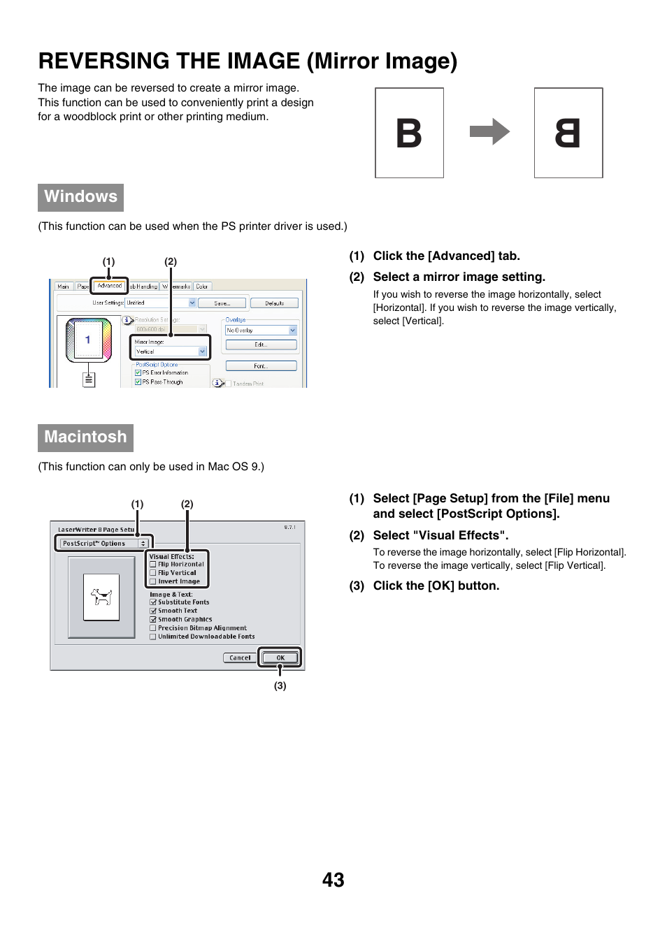 Reversing the image (mirror image) | Sharp MX-7001 User Manual | Page 525 / 710