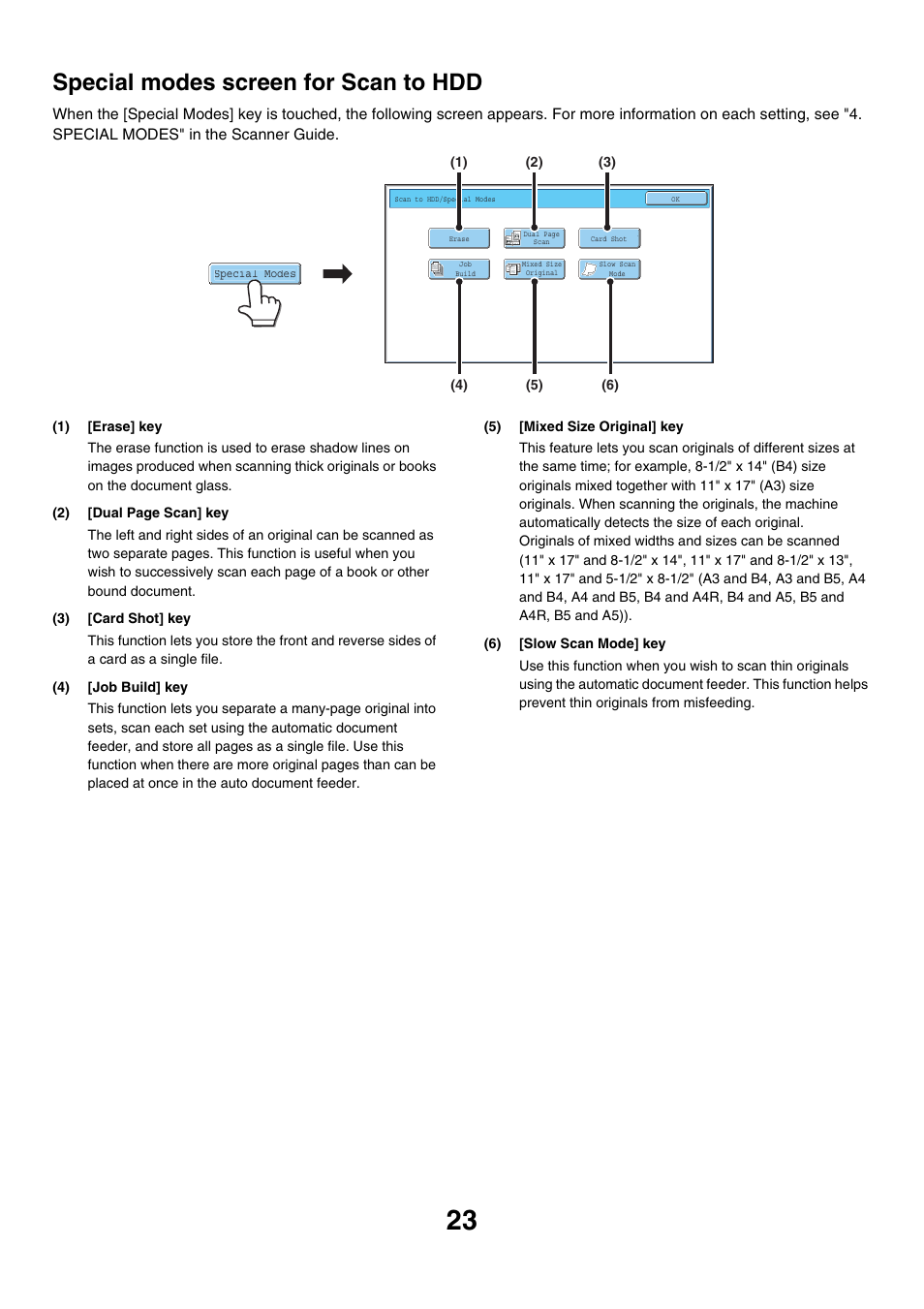 Special modes screen for scan to hdd | Sharp MX-7001 User Manual | Page 577 / 710