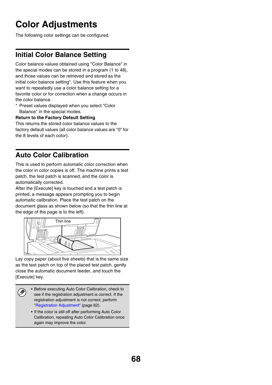 Color adjustments, Initial color balance setting, Auto color calibration | Sharp MX-7001 User Manual | Page 671 / 710