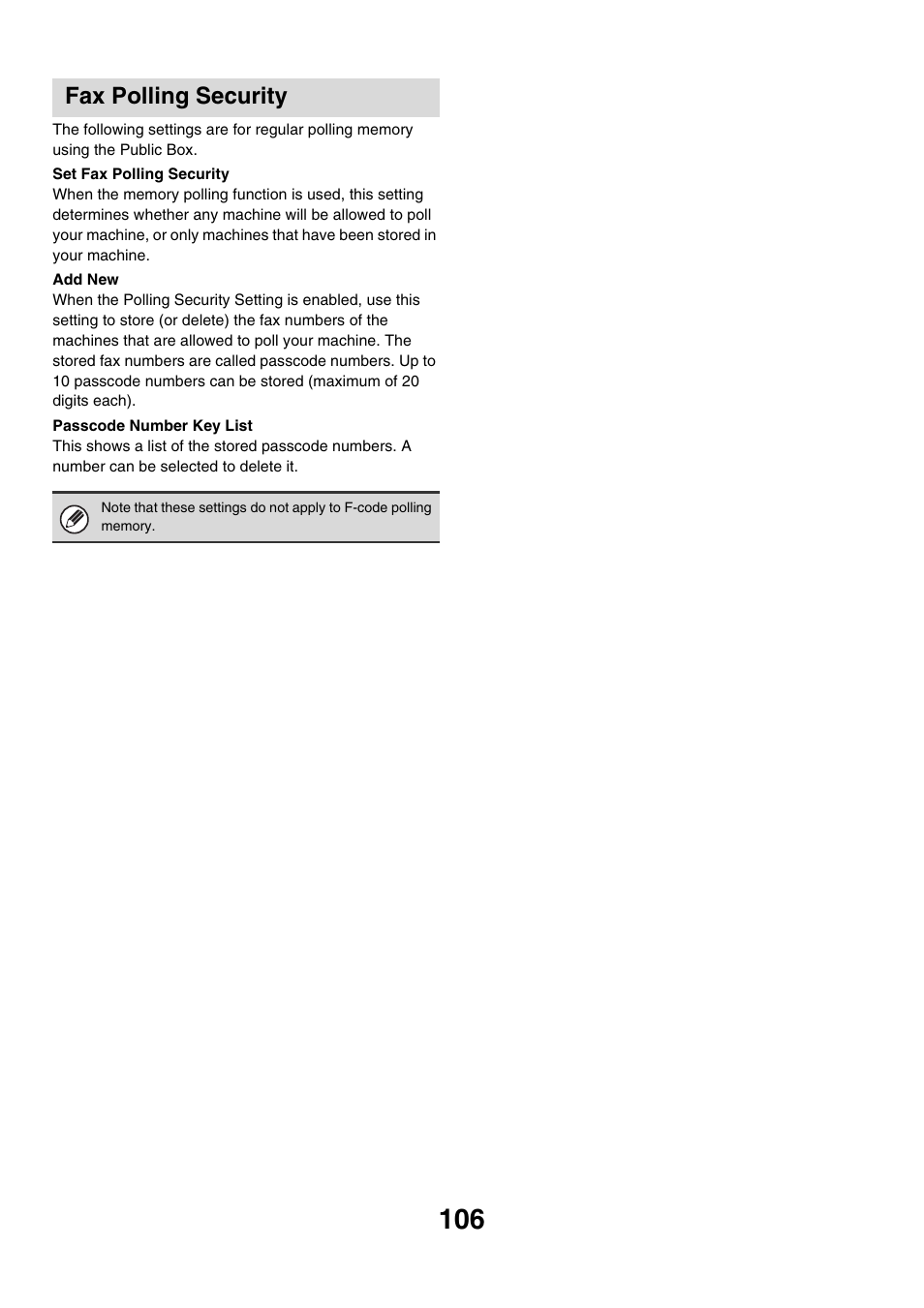 Fax polling security | Sharp MX-7001 User Manual | Page 709 / 710