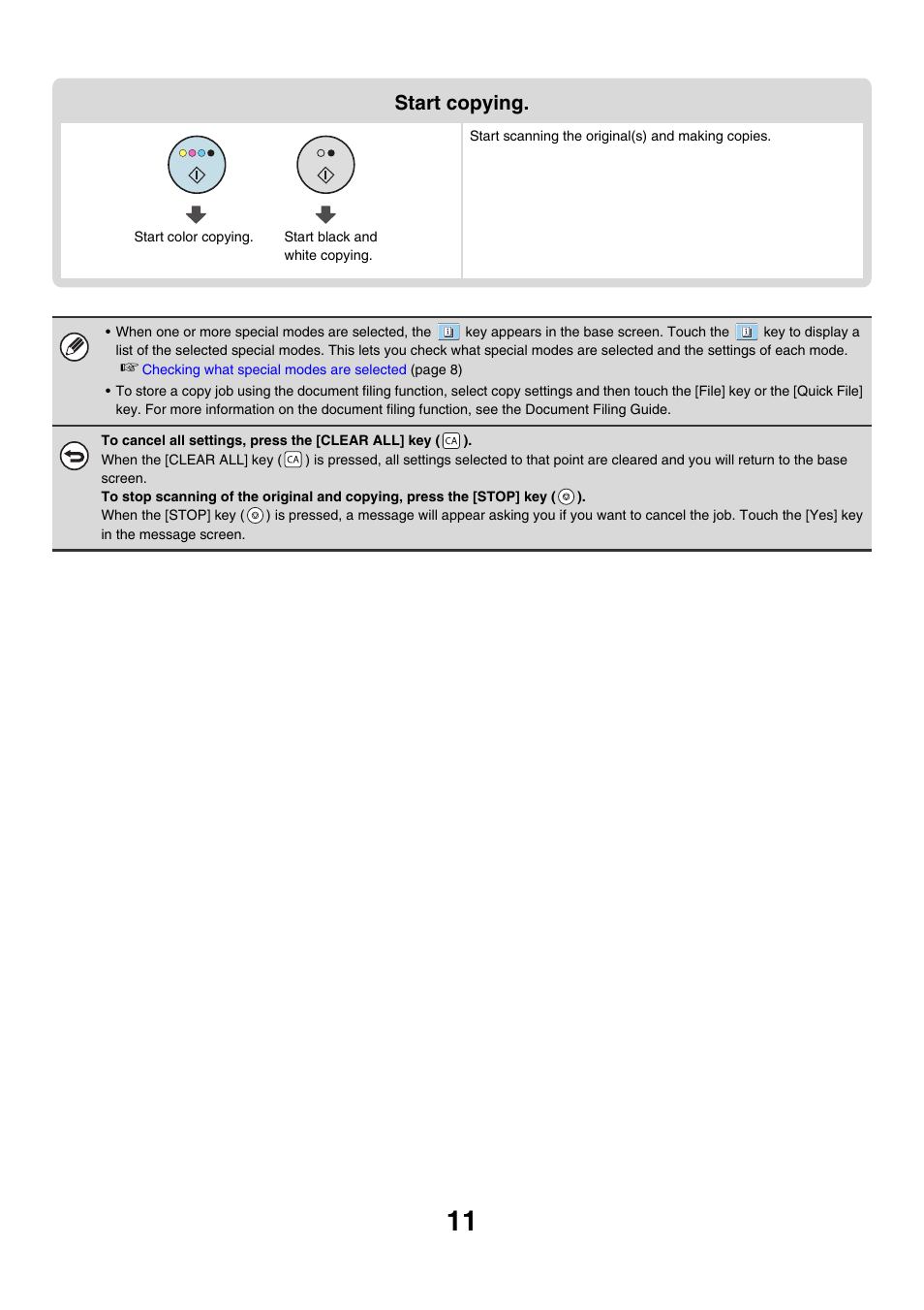 Start copying | Sharp MX-7001 User Manual | Page 92 / 710