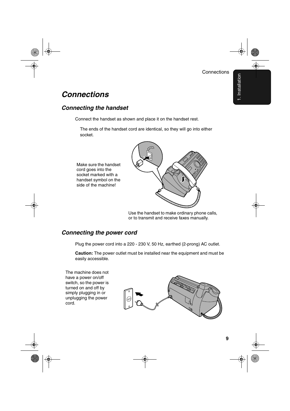 Connections | Sharp UX-P400 User Manual | Page 11 / 87