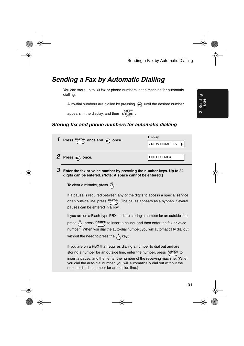 Sending a fax by automatic dialling | Sharp UX-P400 User Manual | Page 33 / 87