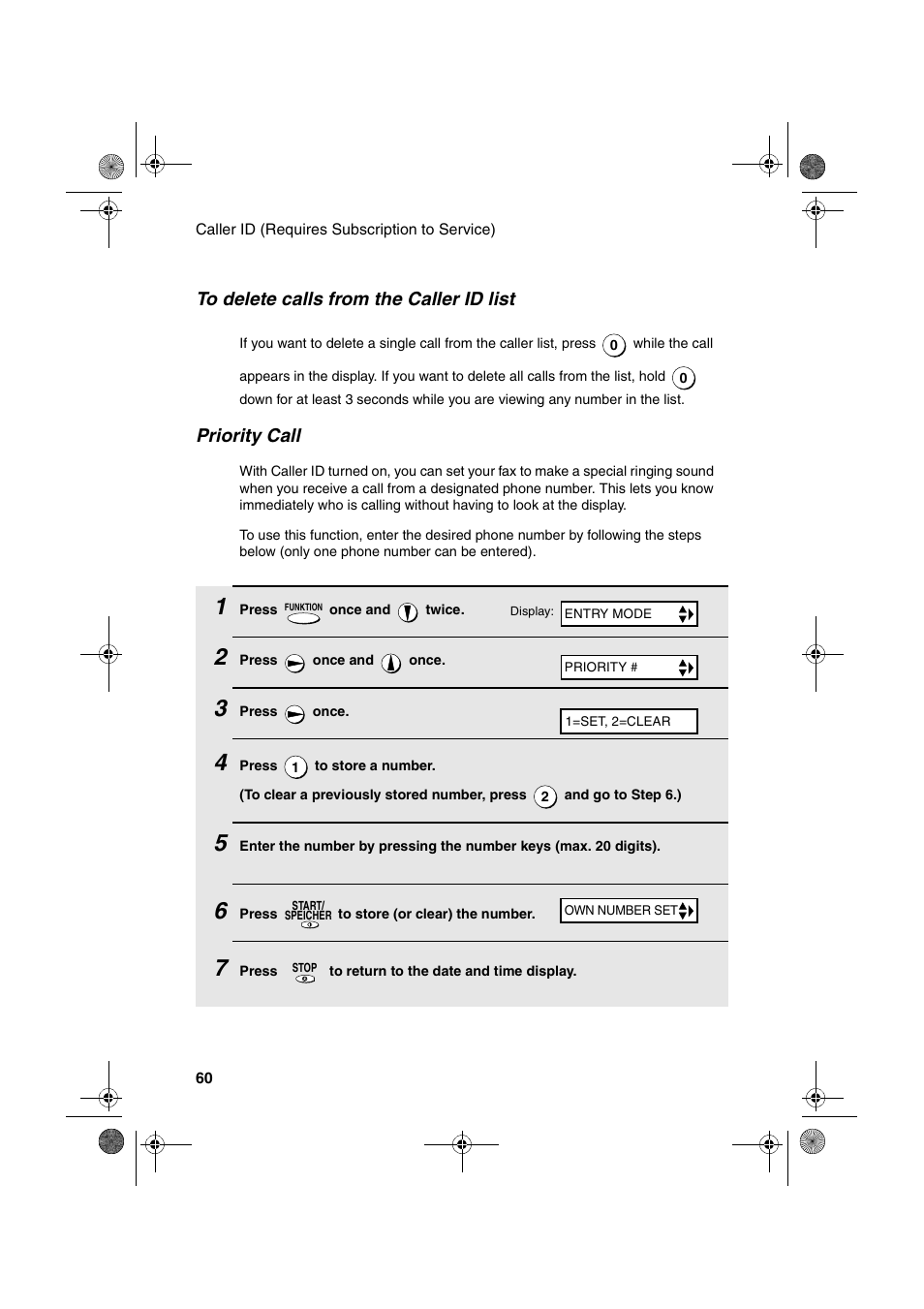 Priority call | Sharp UX-P400 User Manual | Page 62 / 87