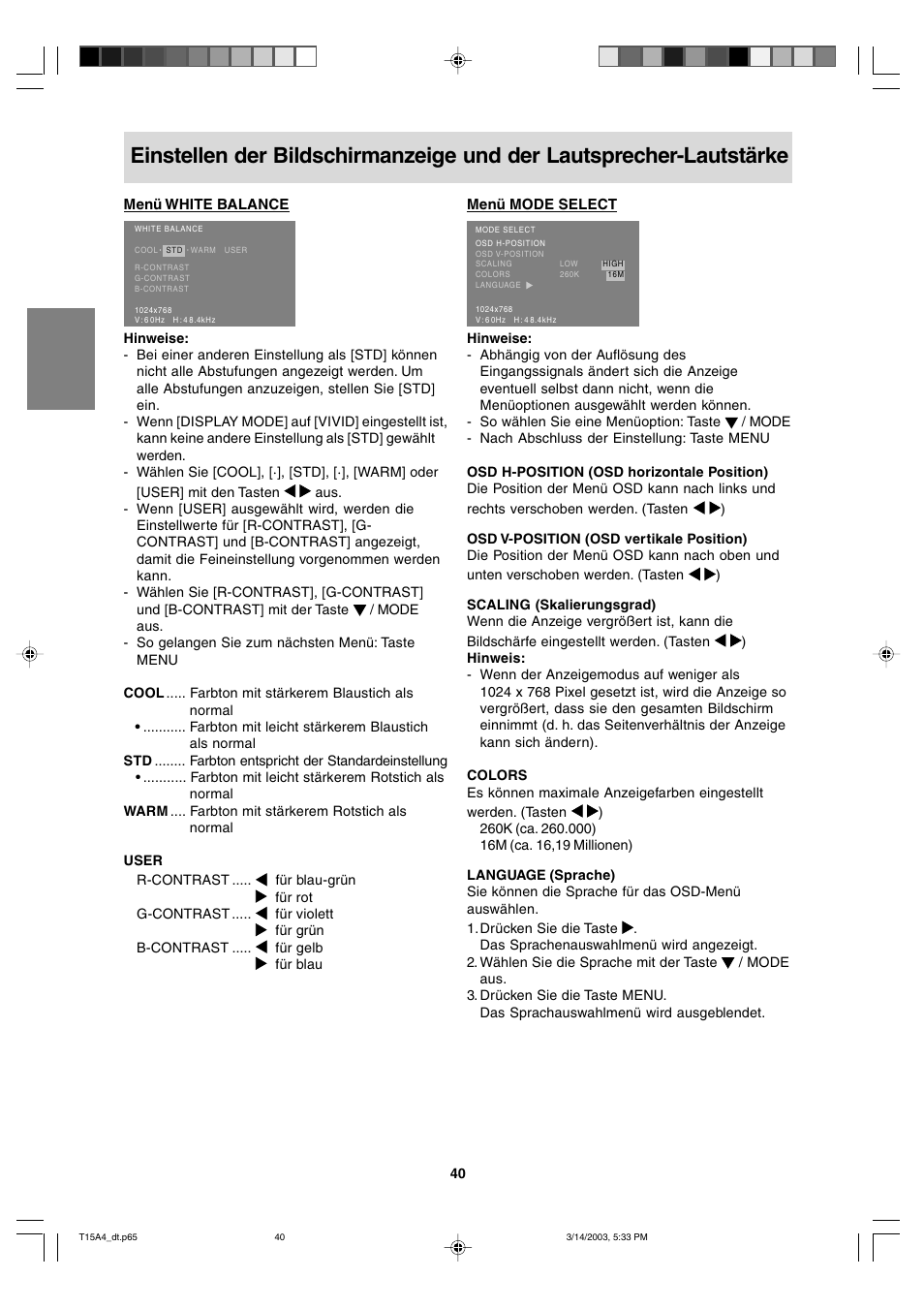 Sharp LL-T15A4 User Manual | Page 40 / 108