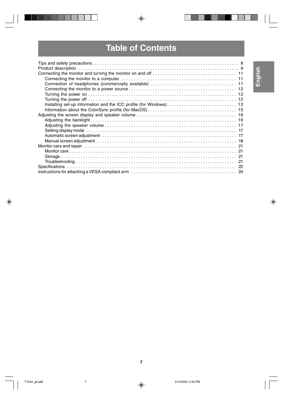 Sharp LL-T15A4 User Manual | Page 7 / 108