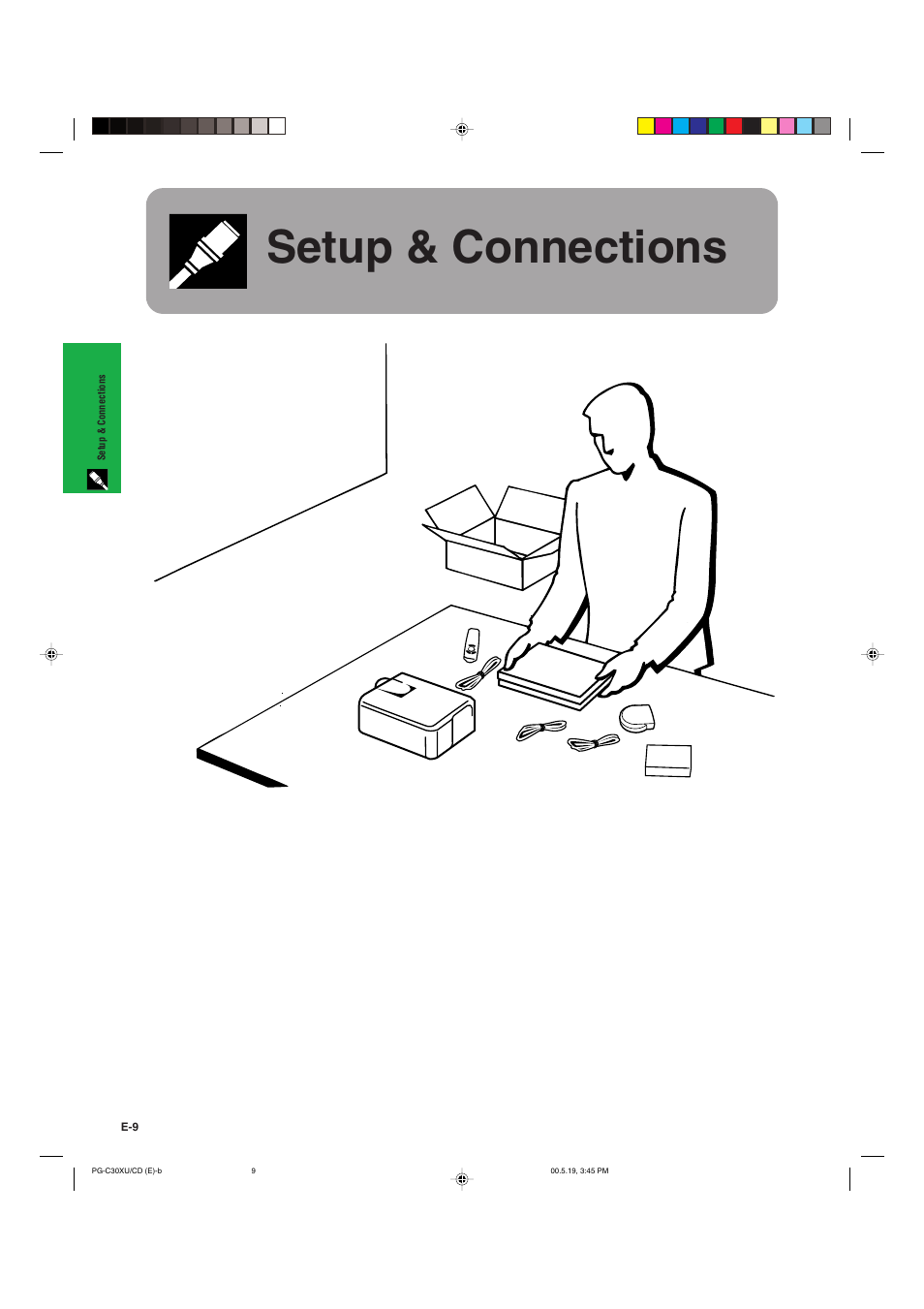 Setup & connections | Sharp PG-C30XU User Manual | Page 10 / 64