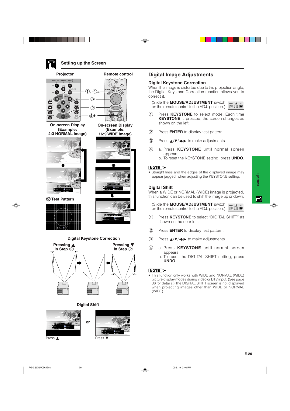 Digital image adjustments | Sharp PG-C30XU User Manual | Page 21 / 64