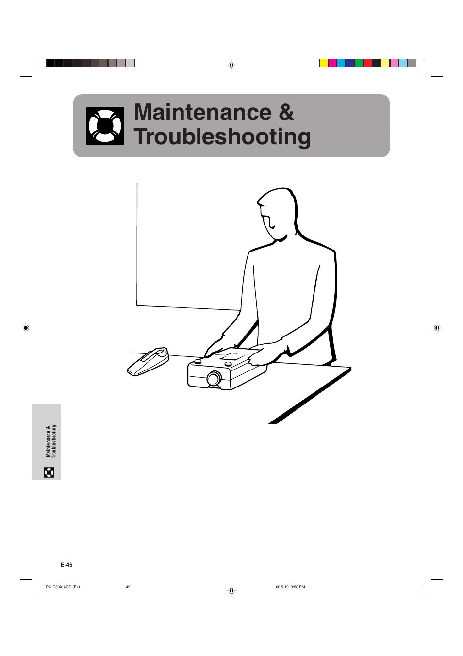 Maintenance & troubleshooting | Sharp PG-C30XU User Manual | Page 46 / 64