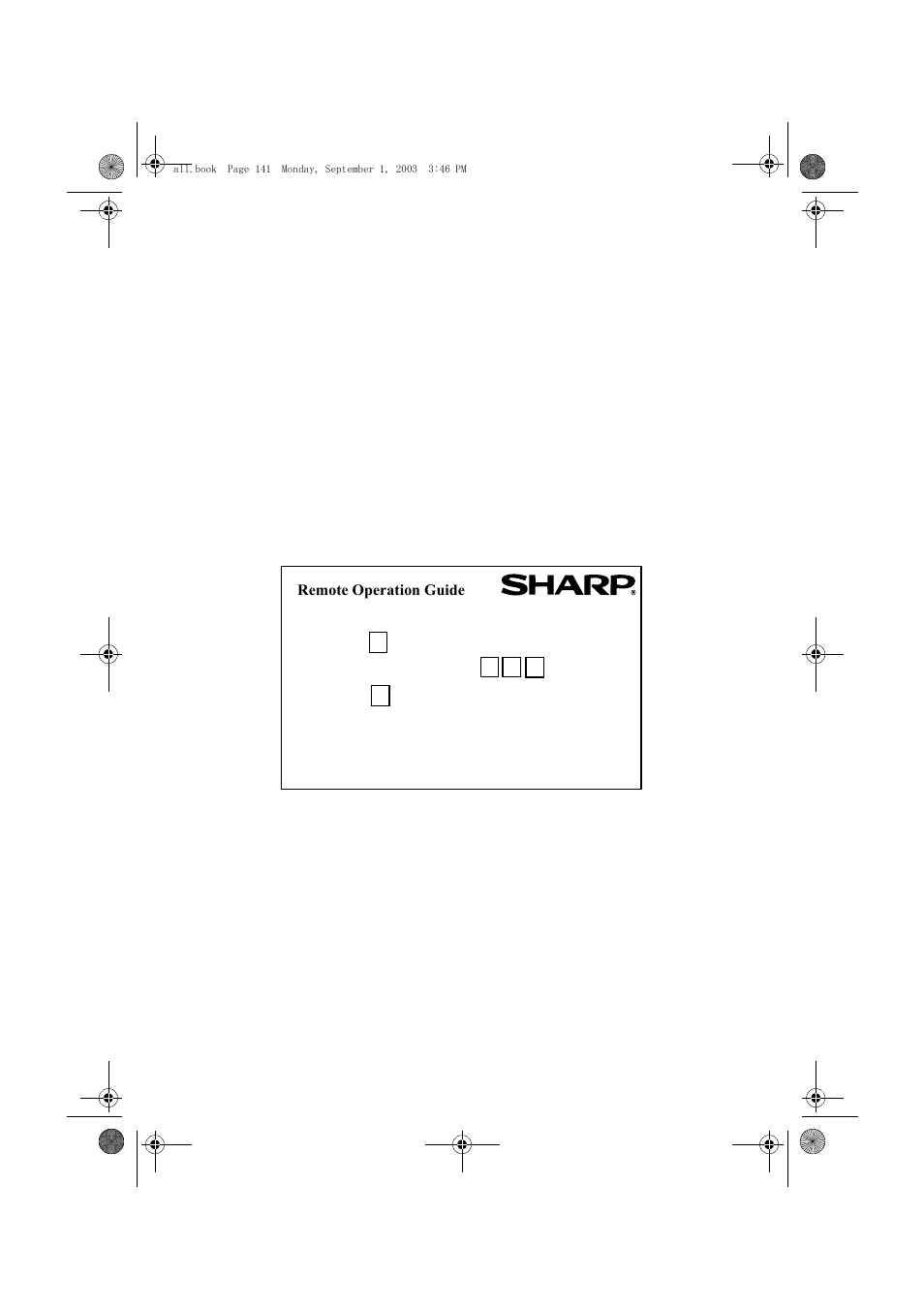 Remote operation card | Sharp UX-D50 User Manual | Page 143 / 147