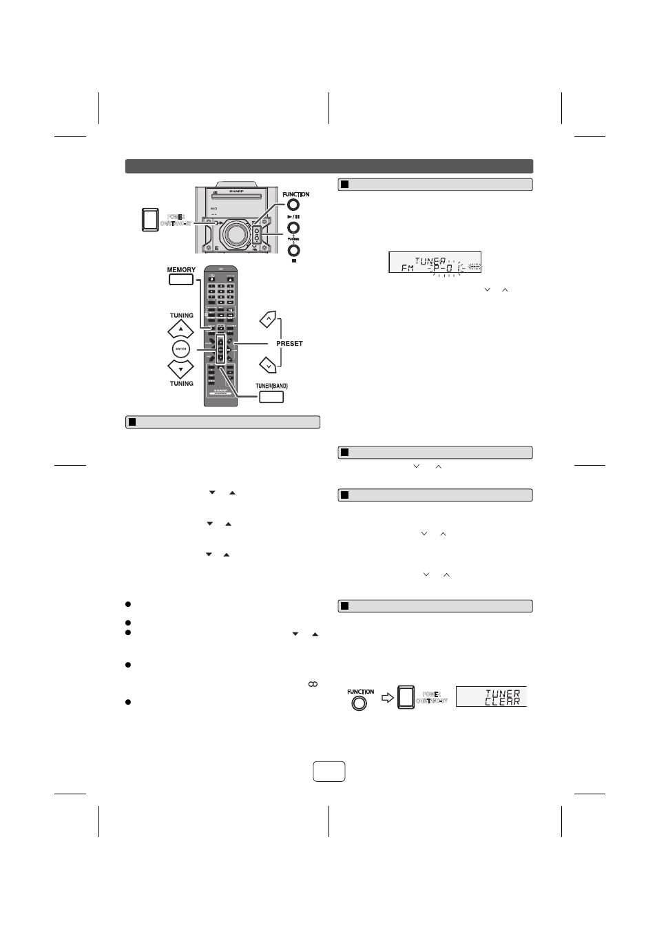 Listening to the radio | Sharp TINSZA625AWZZ User Manual | Page 10 / 16