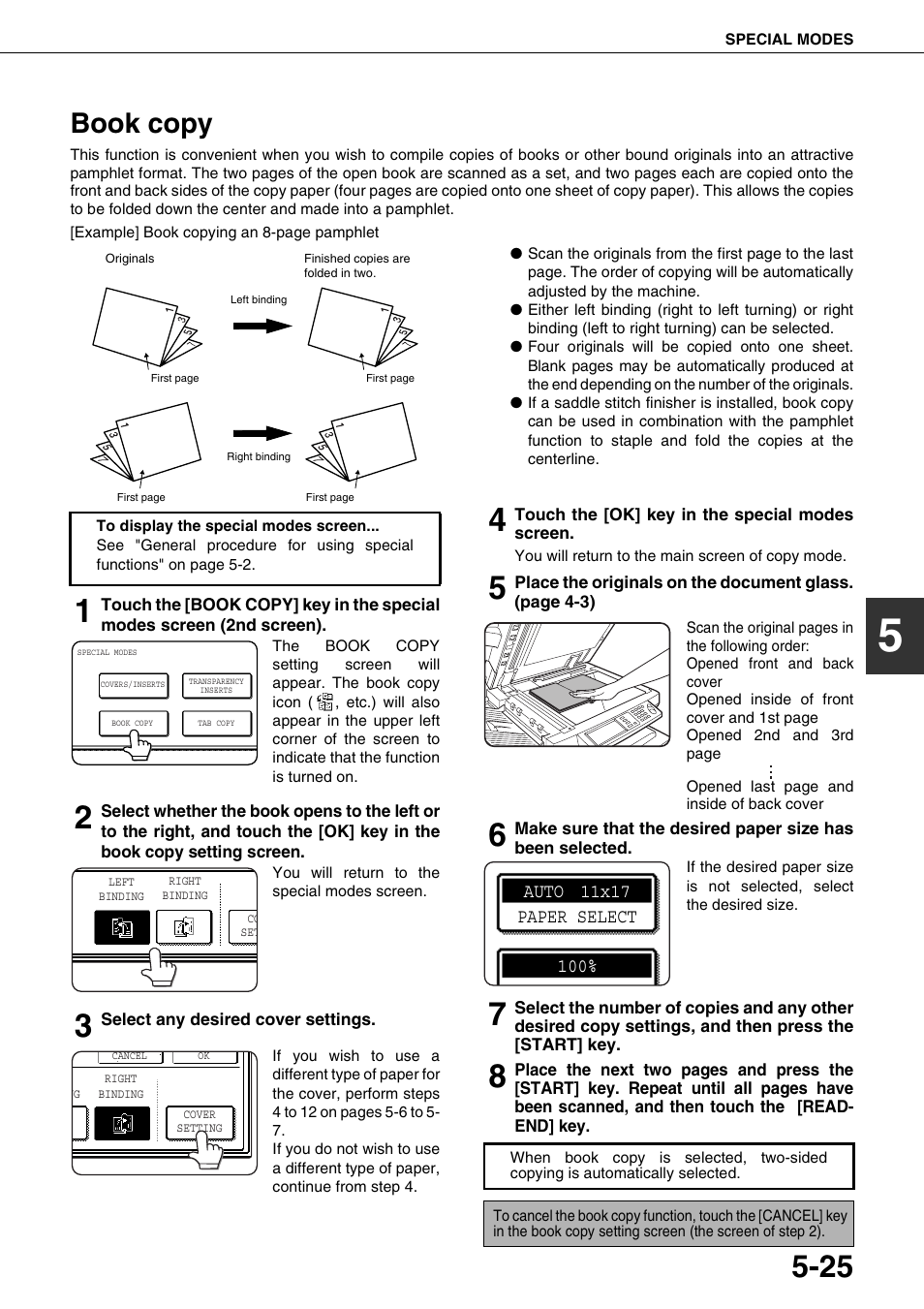 Book copy, E 5-25), E 5-25 | Sharp AR-M700N User Manual | Page 121 / 172