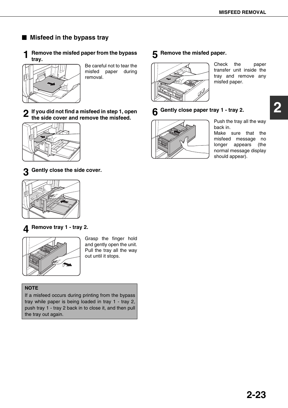 Misfeed in the bypass tray | Sharp AR-M700N User Manual | Page 51 / 172