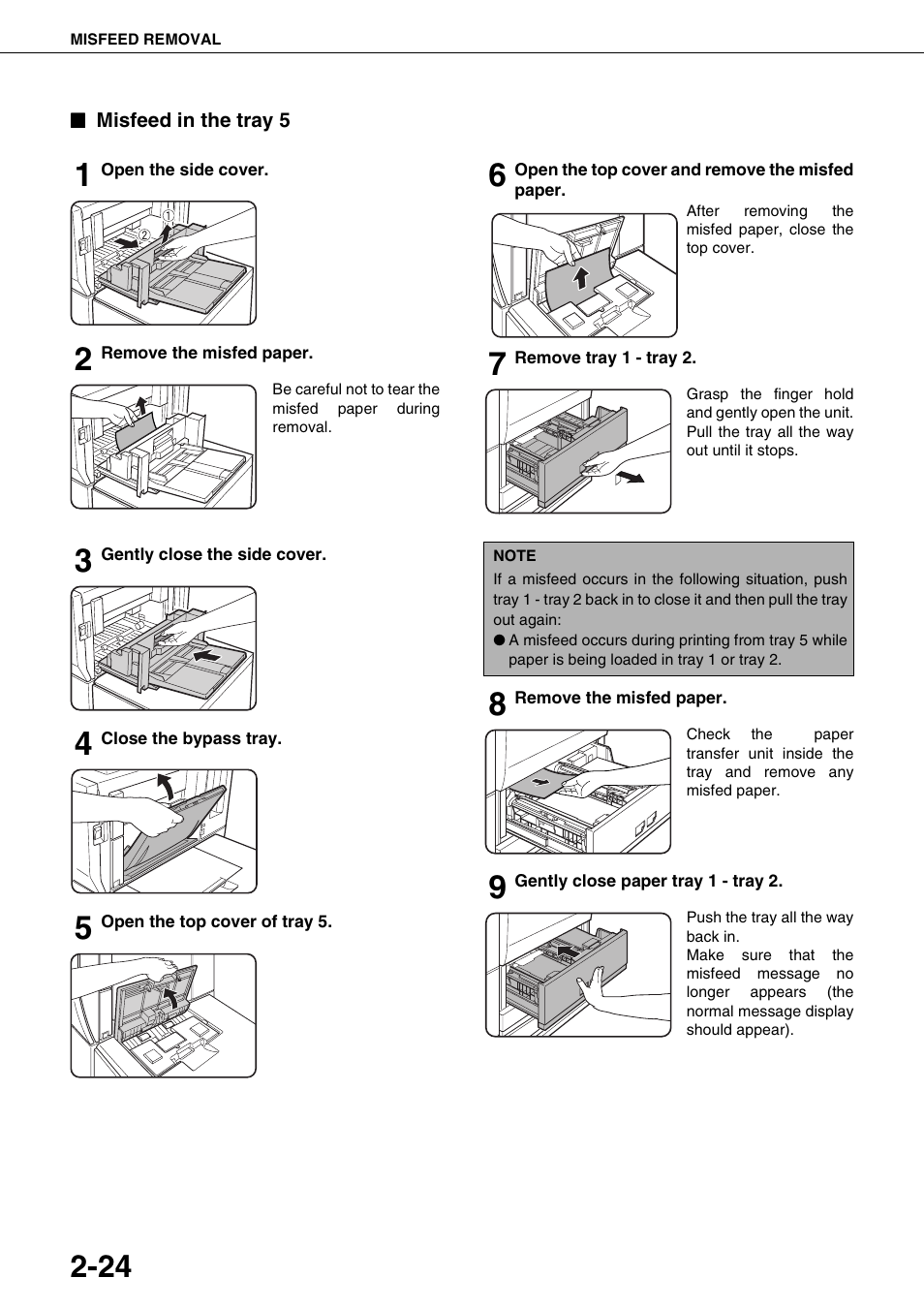 Misfeed in the tray 5 | Sharp AR-M700N User Manual | Page 52 / 172