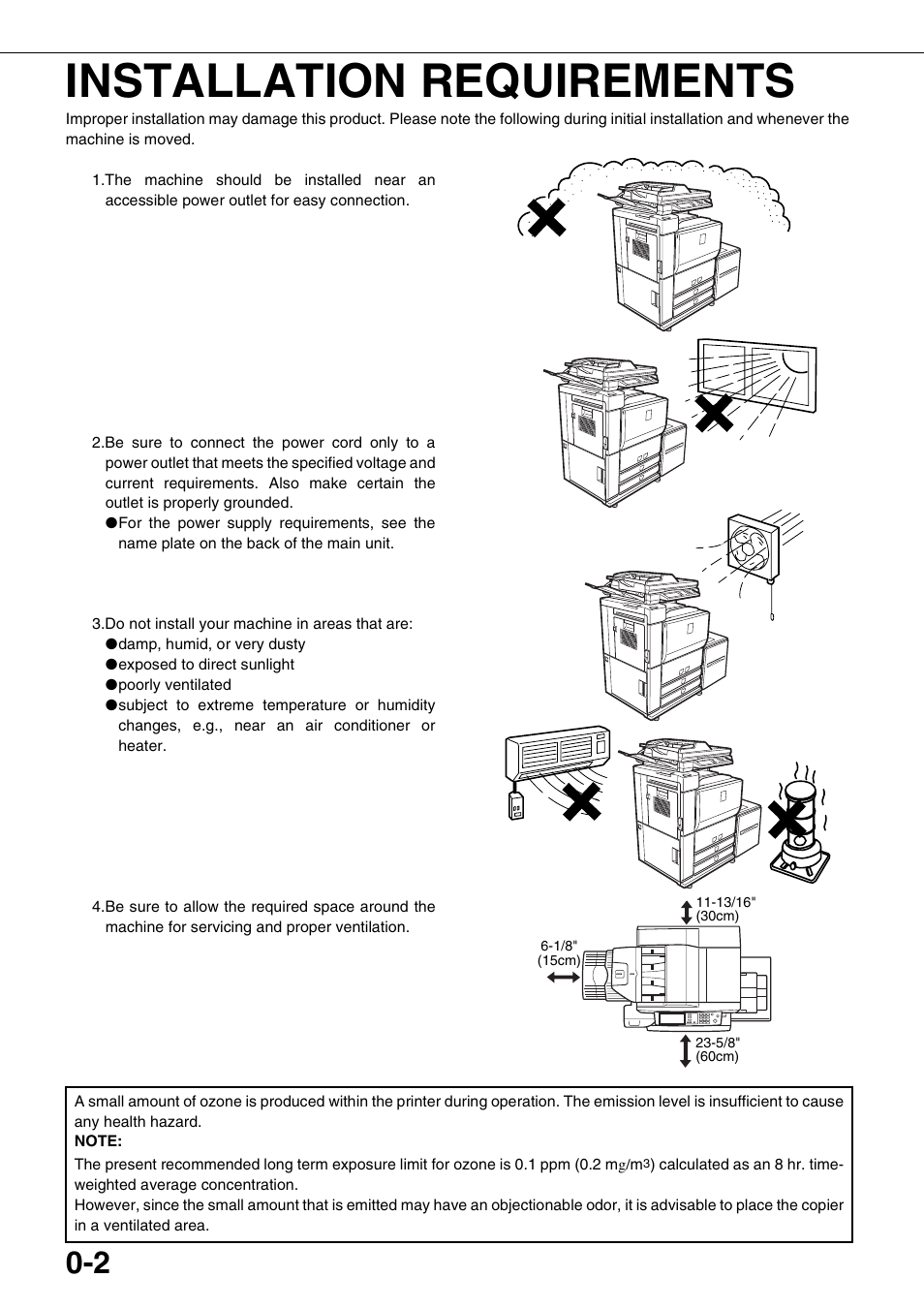 Installation requirements | Sharp AR-M700N User Manual | Page 6 / 172