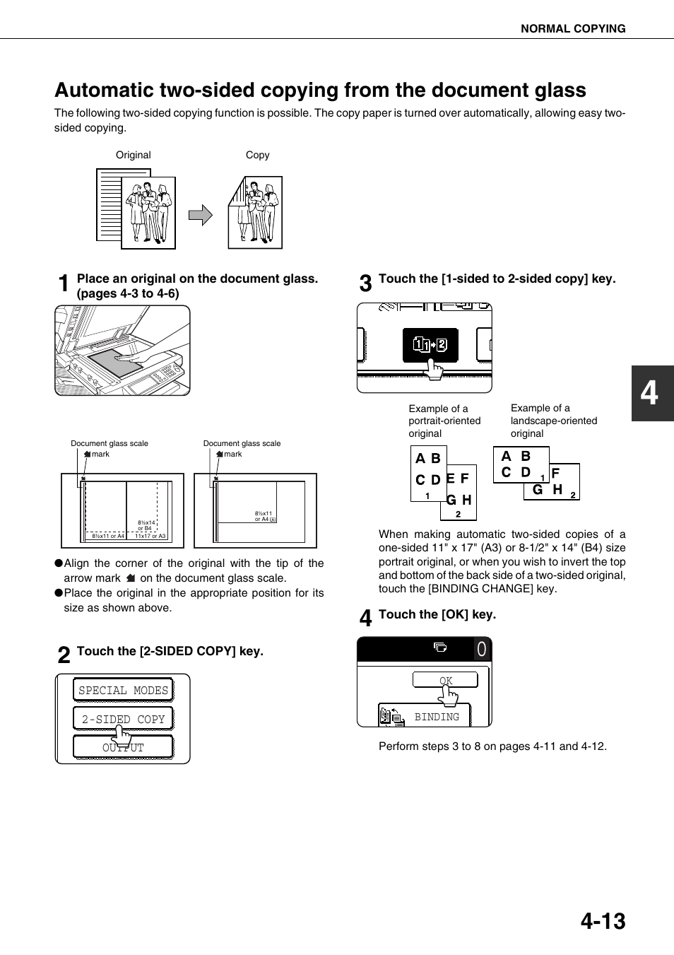 Automatic two-sided copying from the document, Glass | Sharp AR-M700N User Manual | Page 89 / 172