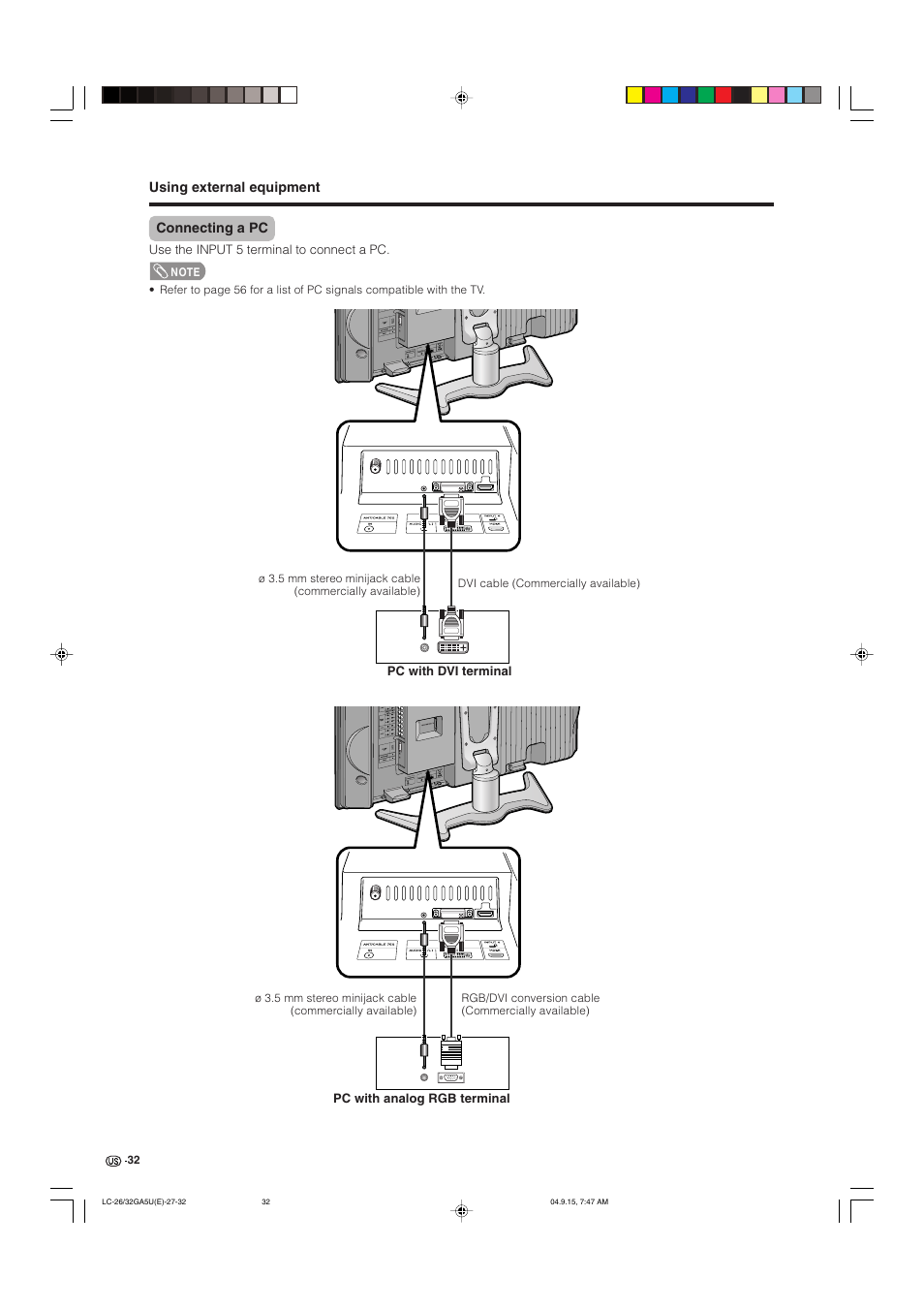 Sharp Aquos LC-32GA5U User Manual | Page 33 / 65