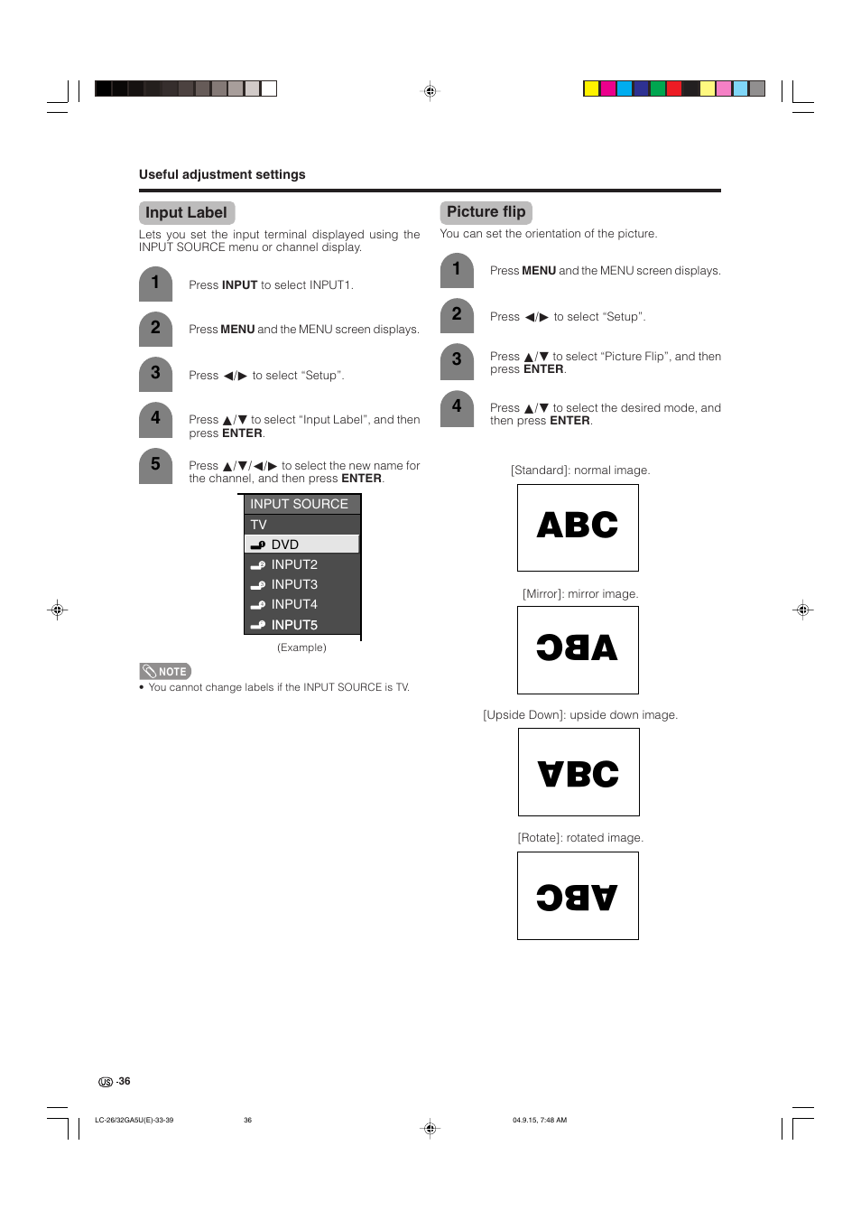 Sharp Aquos LC-32GA5U User Manual | Page 37 / 65