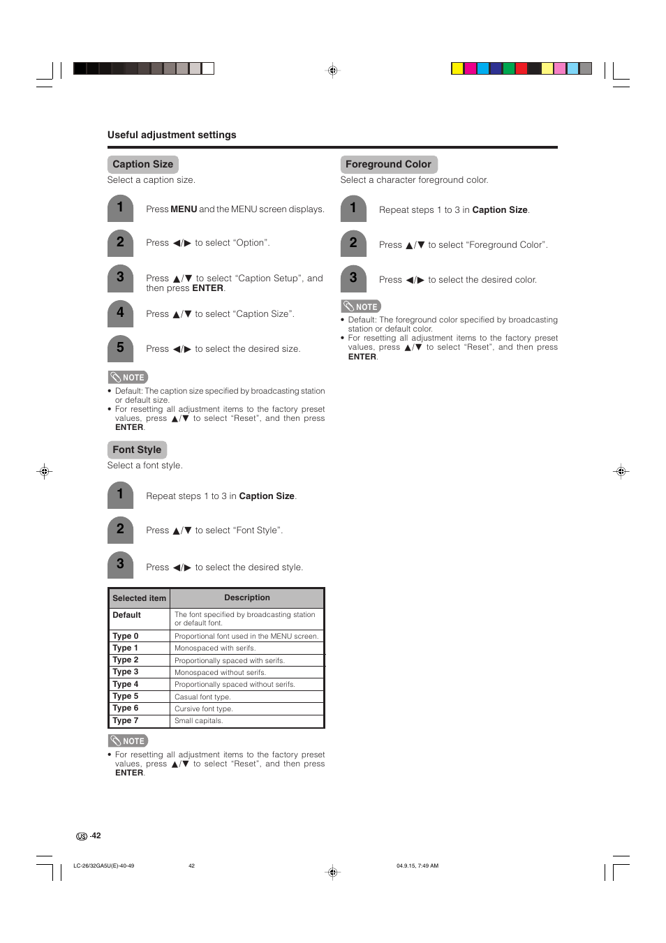 Sharp Aquos LC-32GA5U User Manual | Page 43 / 65