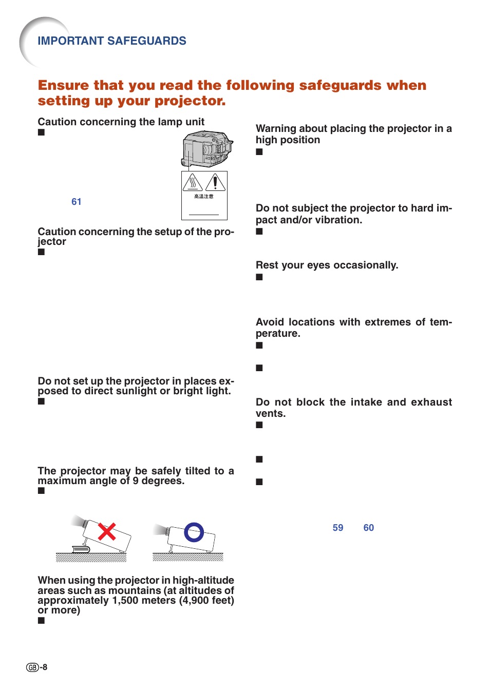 Important safeguards | Sharp Notevision XG-C435X-L User Manual | Page 10 / 73