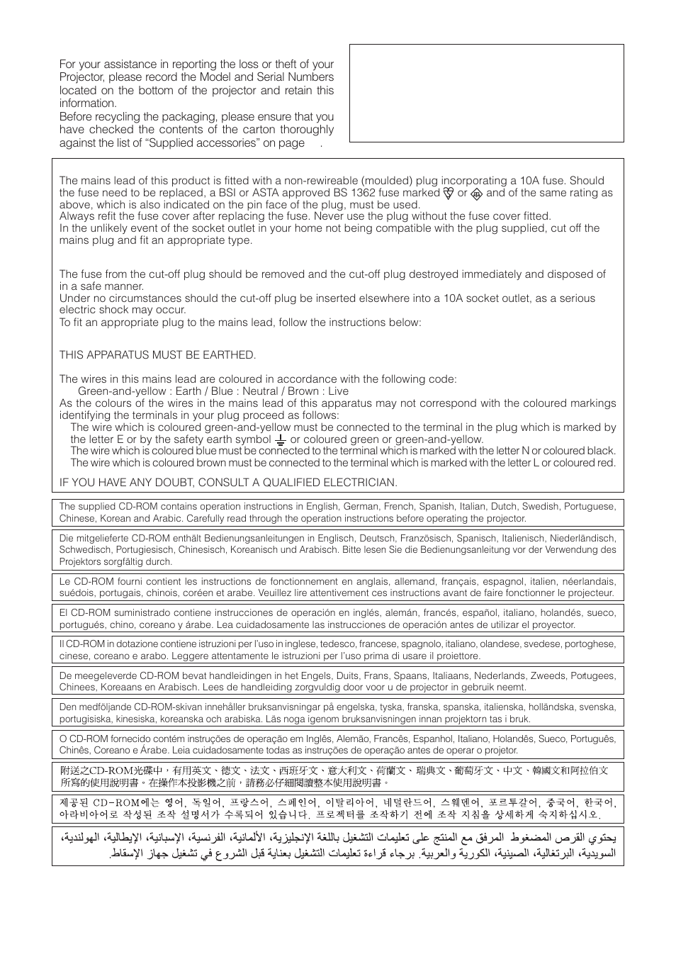 Model no.: serial no, Important | Sharp Notevision XG-C435X-L User Manual | Page 2 / 73