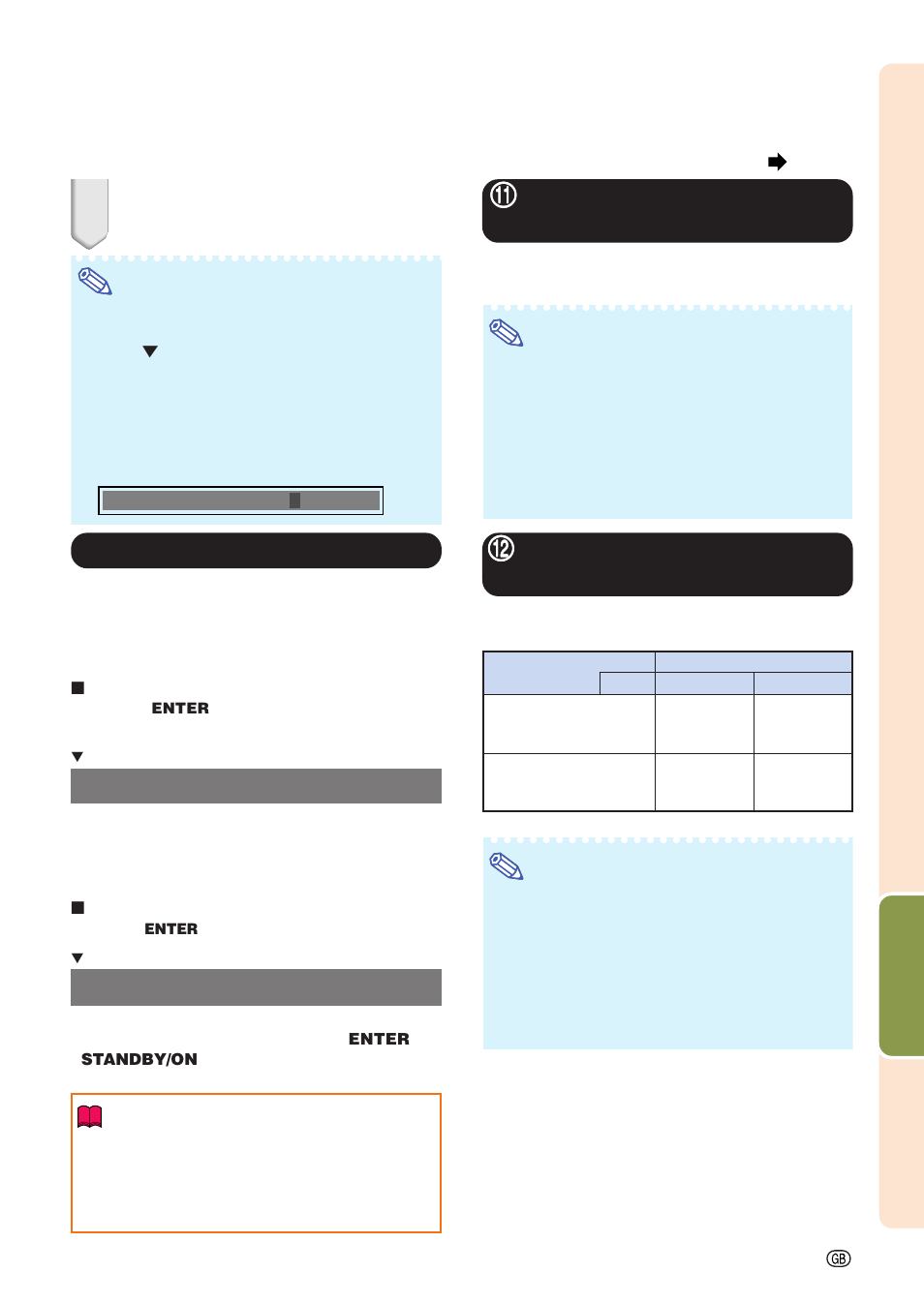 Keylock function, Returning to the default settings, Checking the lamp life status | For details of the eco+quiet mode, Locking the operation buttons on the projector | Sharp Notevision XG-C435X-L User Manual | Page 55 / 73