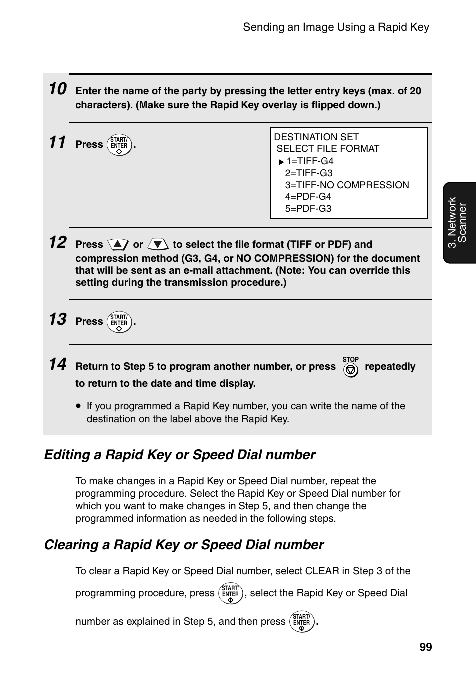Editing a rapid key or speed dial number, Clearing a rapid key or speed dial number | Sharp FO-DC535 User Manual | Page 101 / 248