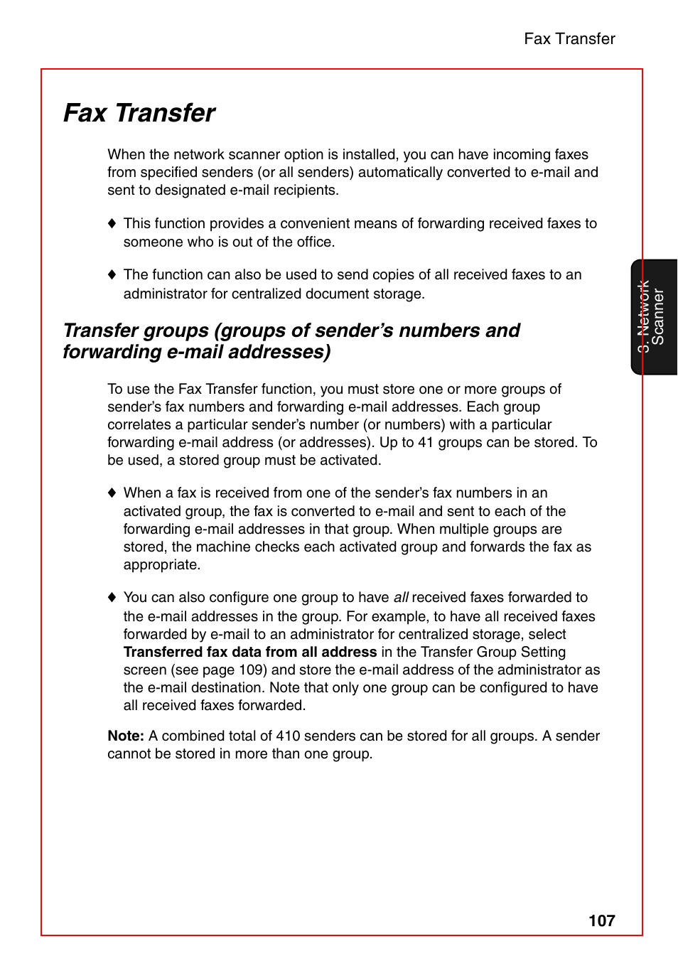 Fax transfer | Sharp FO-DC535 User Manual | Page 109 / 248