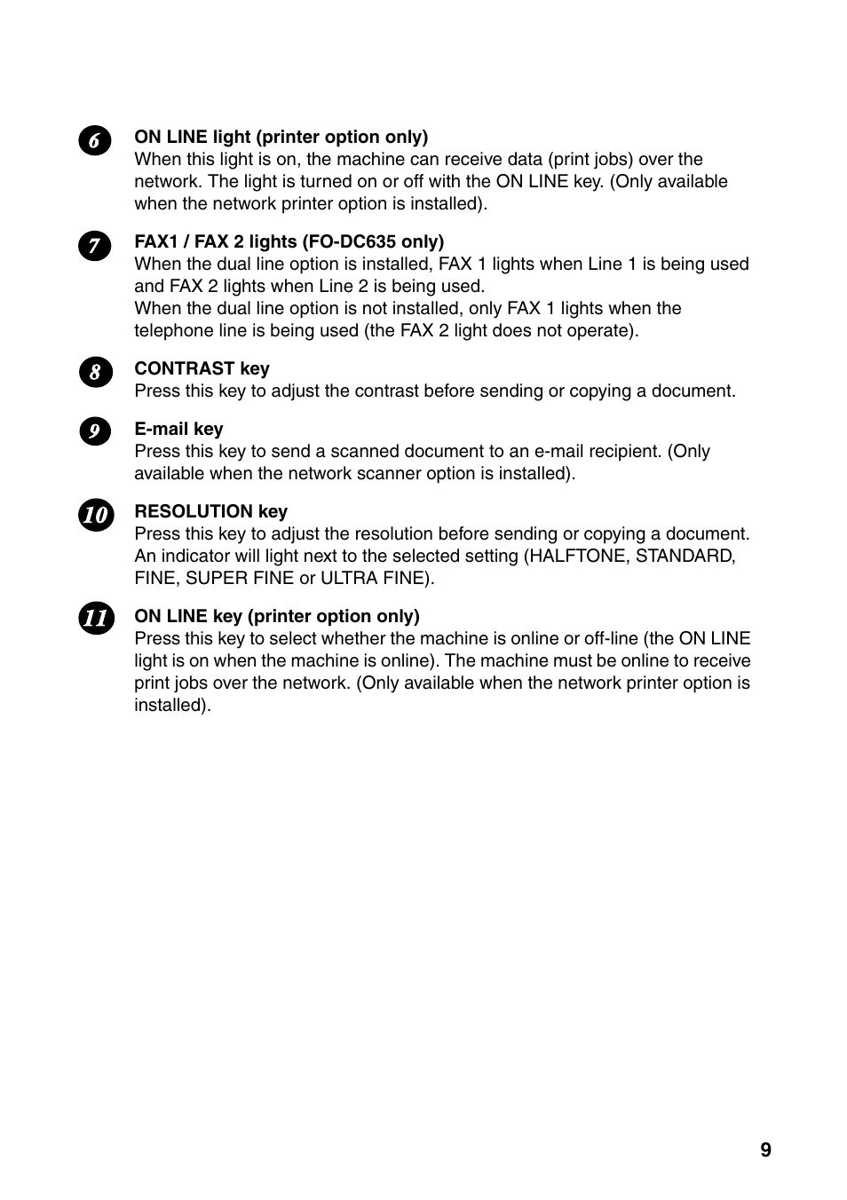 Sharp FO-DC535 User Manual | Page 11 / 248