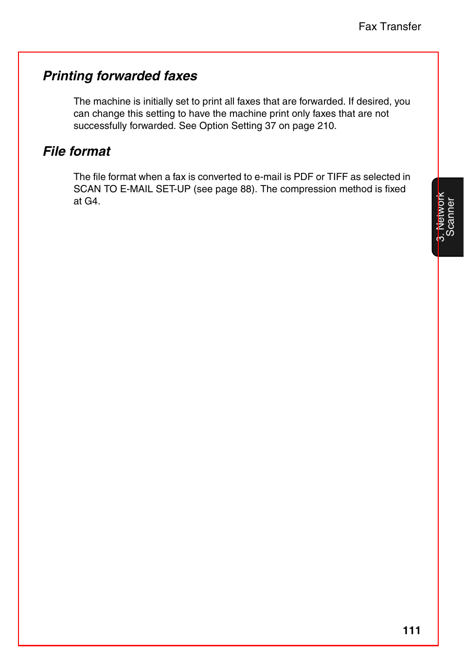 Printing forwarded faxes, File format | Sharp FO-DC535 User Manual | Page 113 / 248