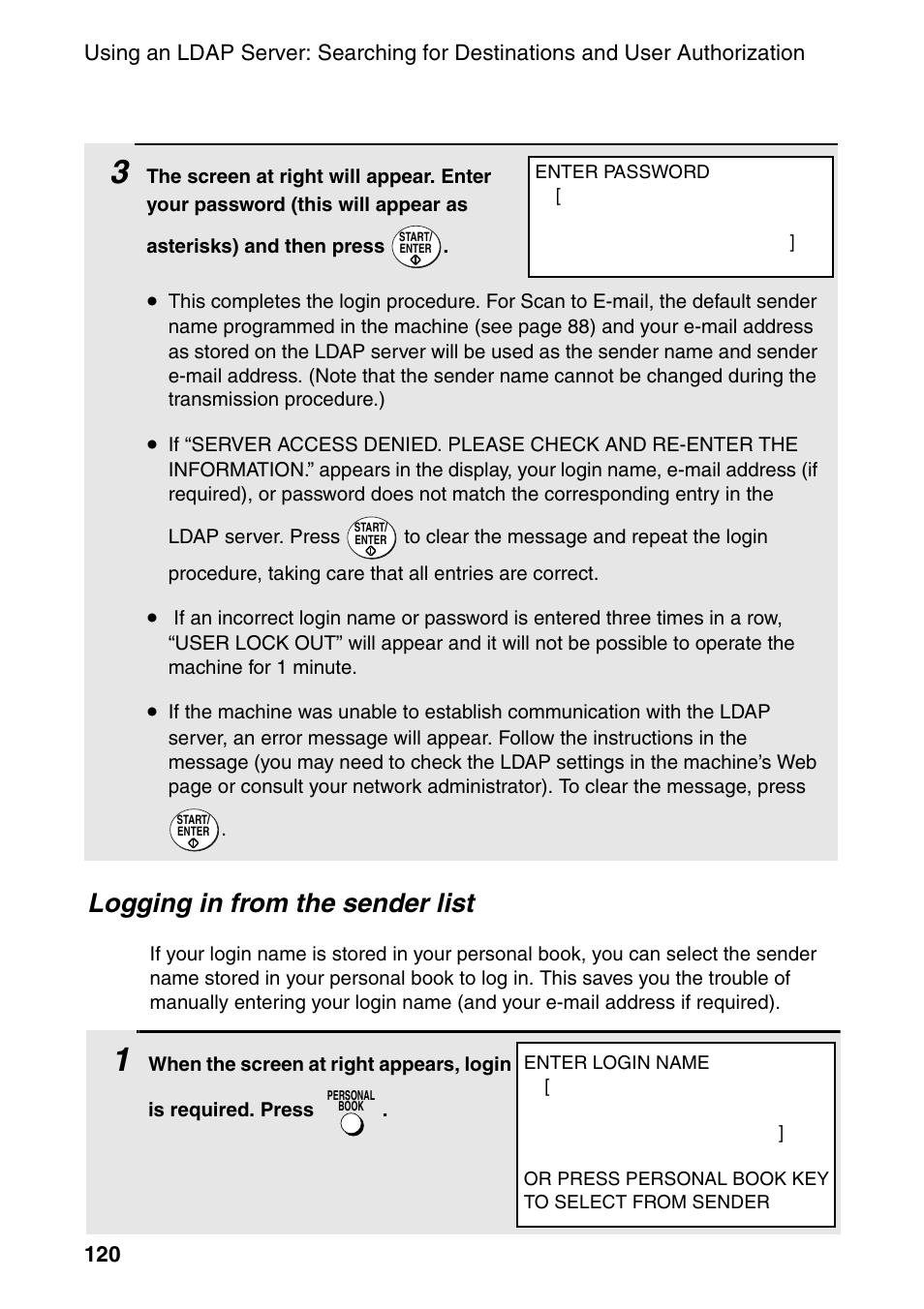 Logging in from the sender list | Sharp FO-DC535 User Manual | Page 122 / 248