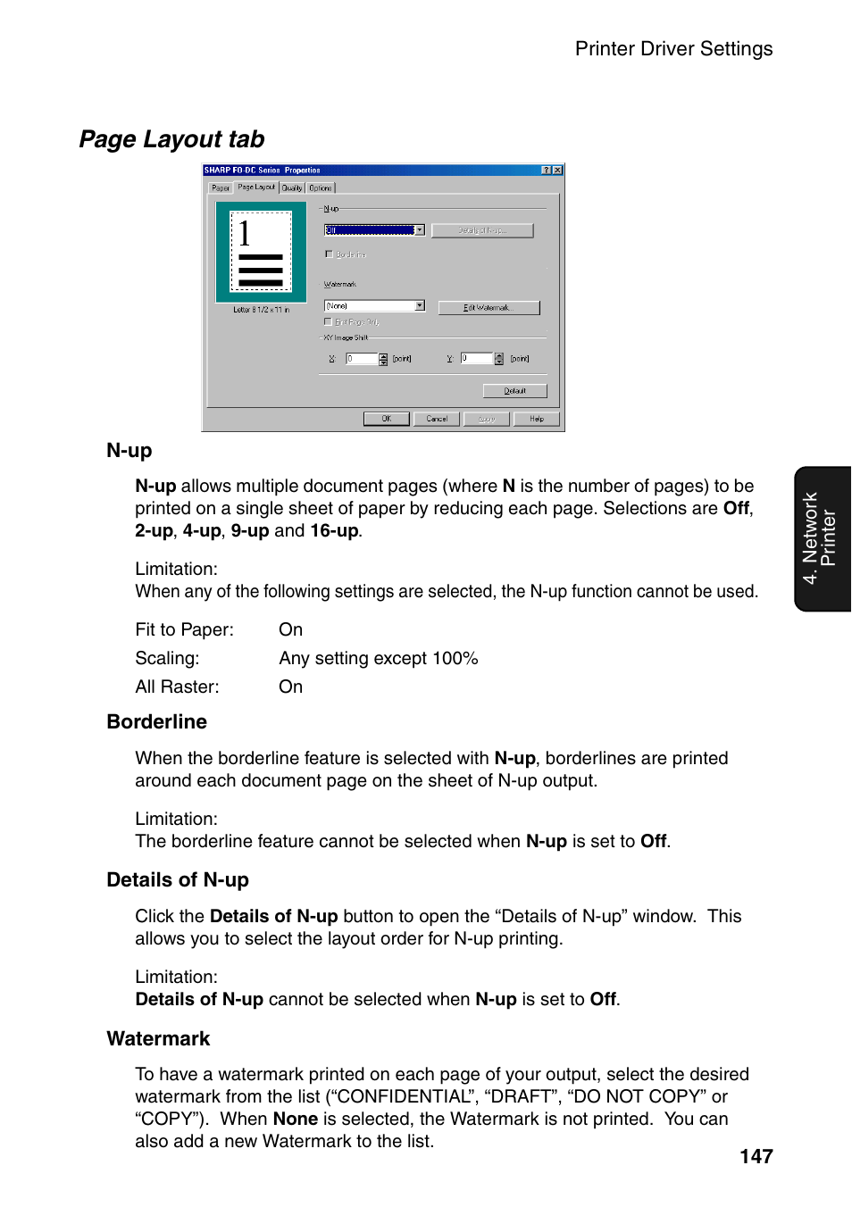 Page layout tab | Sharp FO-DC535 User Manual | Page 149 / 248