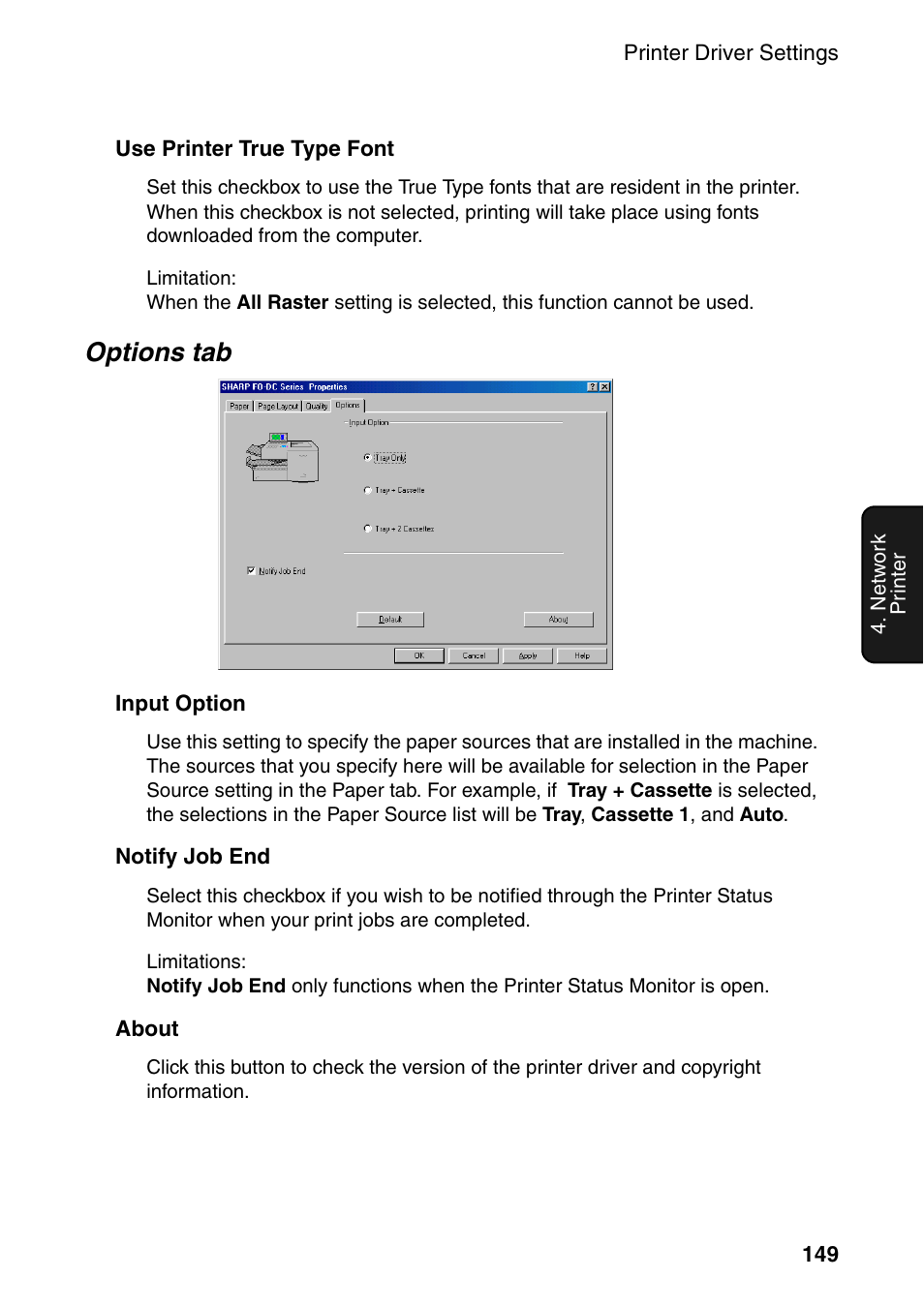 Options tab | Sharp FO-DC535 User Manual | Page 151 / 248