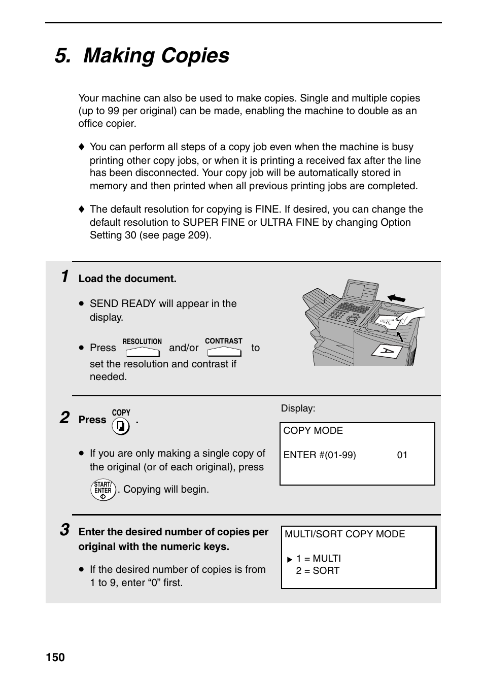 Making copies | Sharp FO-DC535 User Manual | Page 152 / 248