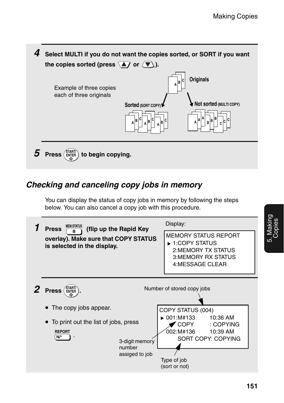 Making copies 151 | Sharp FO-DC535 User Manual | Page 153 / 248